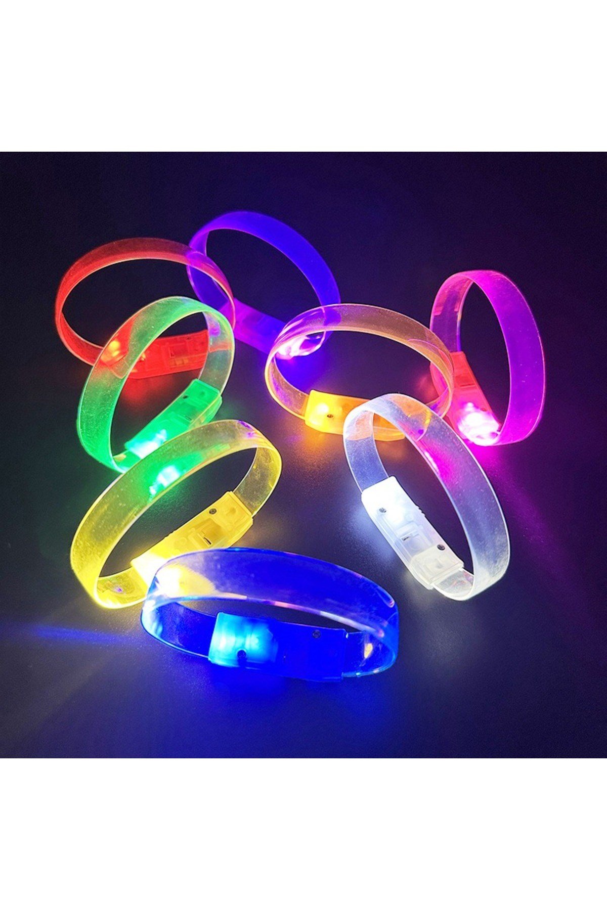 3 Modlu Pilli LED Işıklı Esnek Parti Bilekliği Yeşil