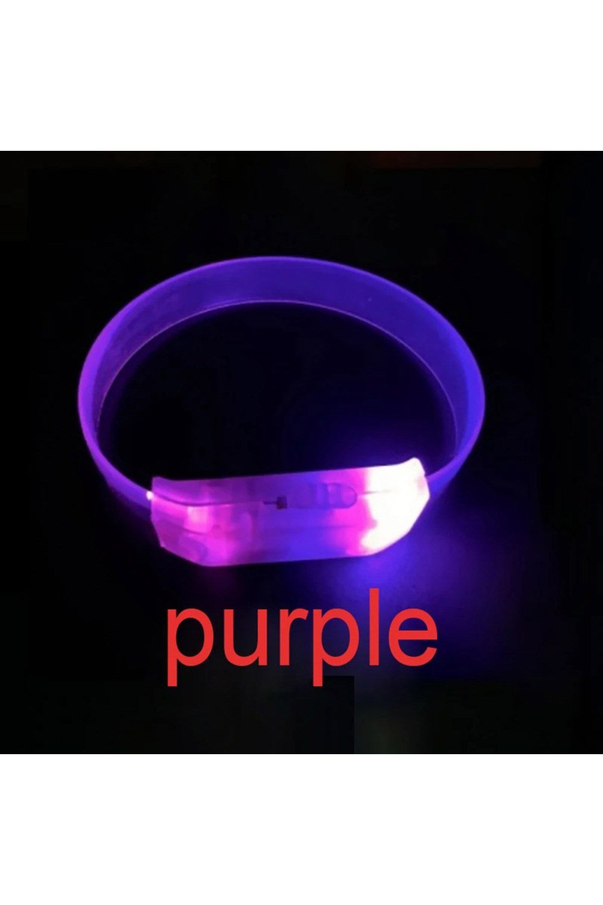 3 Modlu Pilli LED Işıklı Esnek Parti Bilekliği Mor