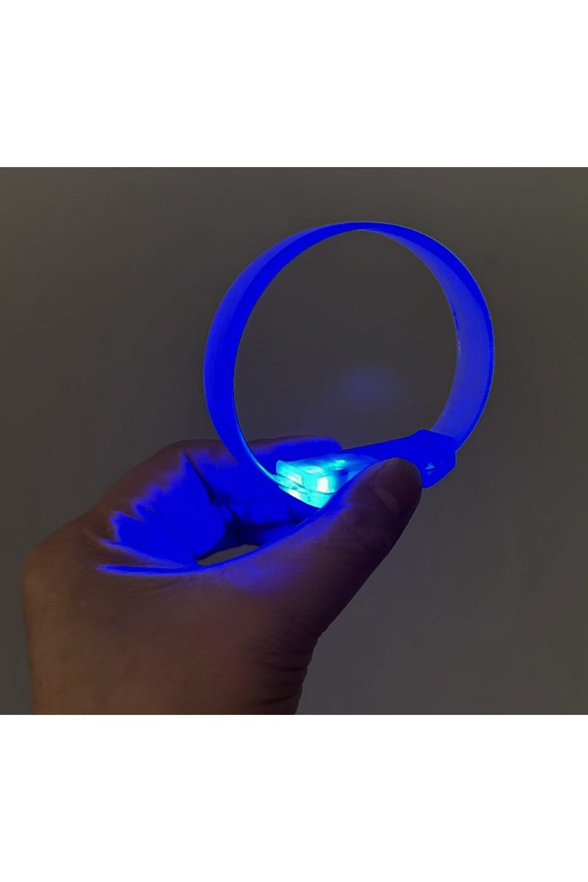 3 Modlu Pilli LED Işıklı Esnek Parti Bilekliği Mavi