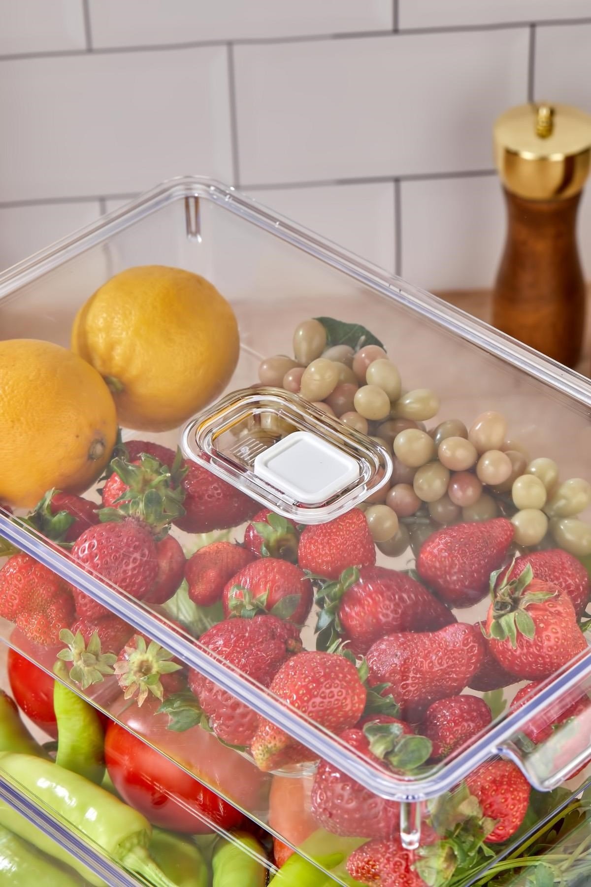 3'Lü Vakum Düğmeli Kapaklı Dolap İçi Organizeri & Kırılmaz Düzenleyici Kutu (9 Lt 6,5 Lt 4,5 Lt)
