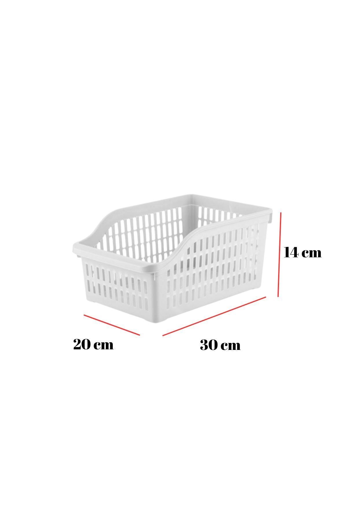 6’lı Geniş Buzdolabı Organizeri Düzenleyici Çok Amaçlı Dolap Düzenleyici Beyaz 20x30x14 cm