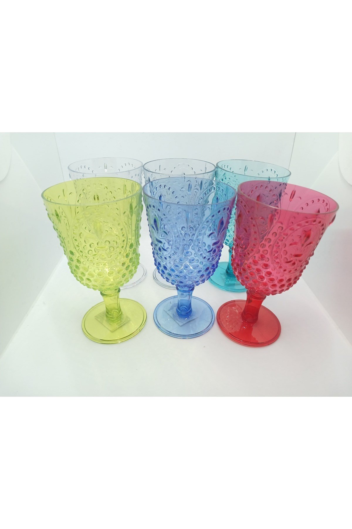 6’lı Renkli Akrilik Su ve Meşrubat Bardağı Seti 750 ml – Motifli, Kırılmaz, Kutulu Gönderim