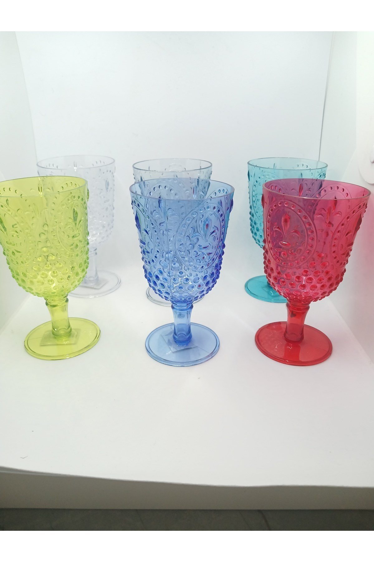 6’lı Renkli Akrilik Su ve Meşrubat Bardağı Seti 750 ml – Motifli, Kırılmaz, Kutulu Gönderim