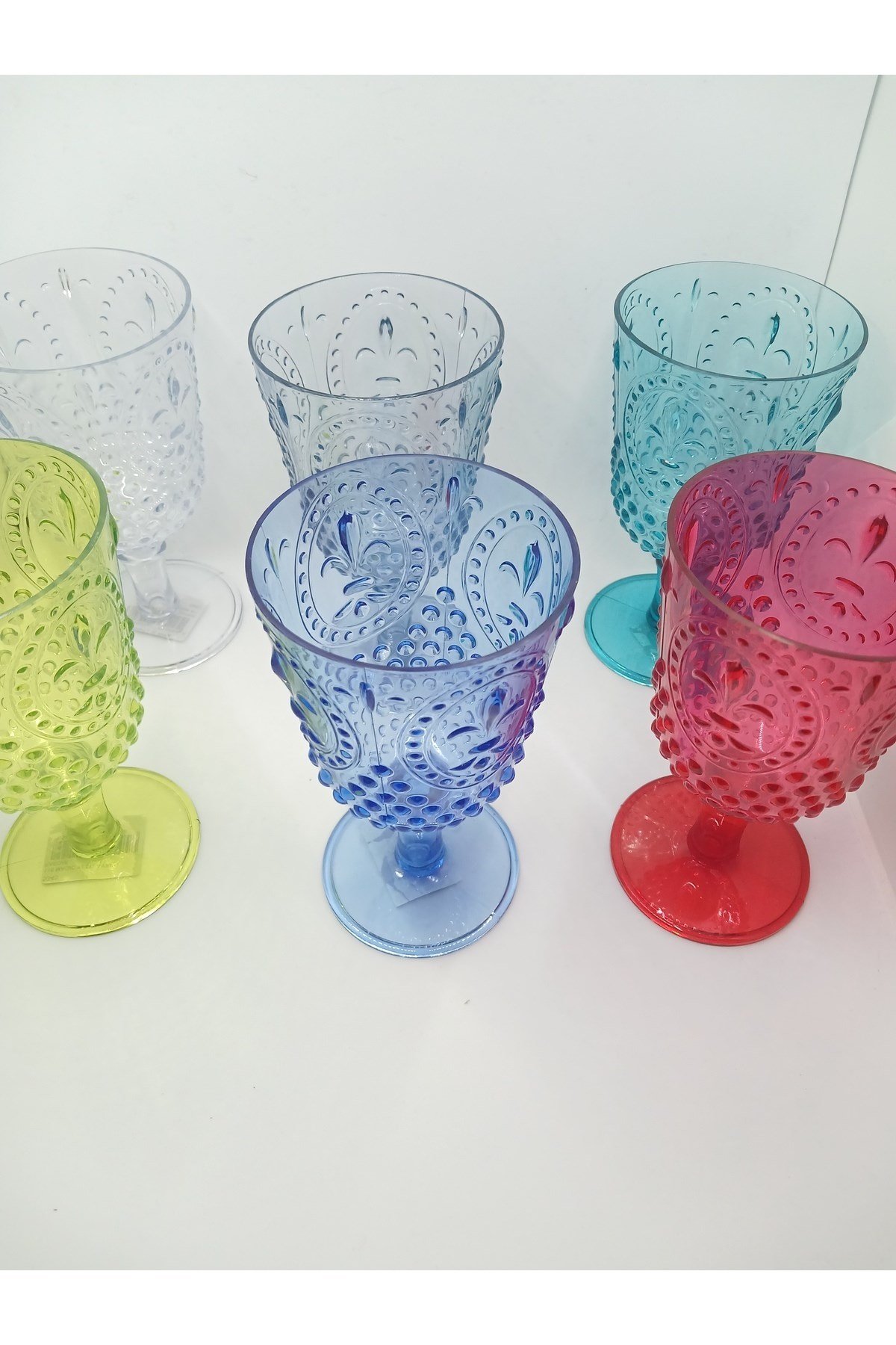 6’lı Renkli Akrilik Su ve Meşrubat Bardağı Seti 750 ml – Motifli, Kırılmaz, Kutulu Gönderim