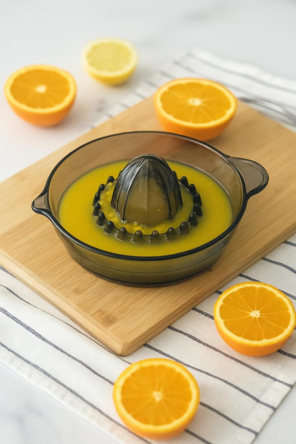Akrilik Füme Narenciye Limon & Portakal Sıkacağı Pratik Portakal Sıkacağı
