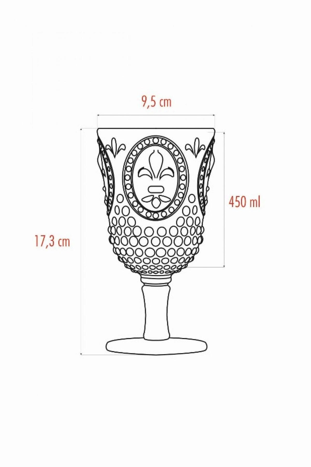 Akrilik Mavi 6'lı Kadeh & Su Meşrubat Kahve Yanı Bardağı 450 ml ( Cam Değildir )