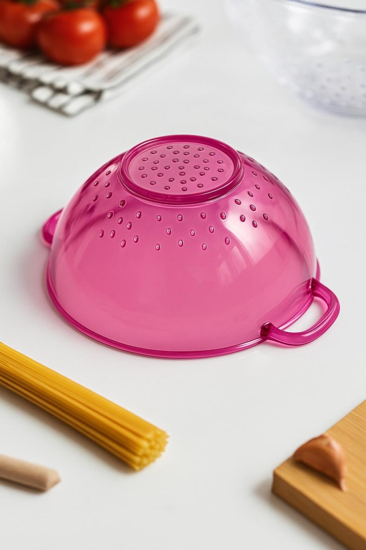 Akrilik Pembe Mini Pirinç Süzgeçi & Bakliyat Süzgeçi (3 SU BARDAĞI ÖLÇÜLÜ)
