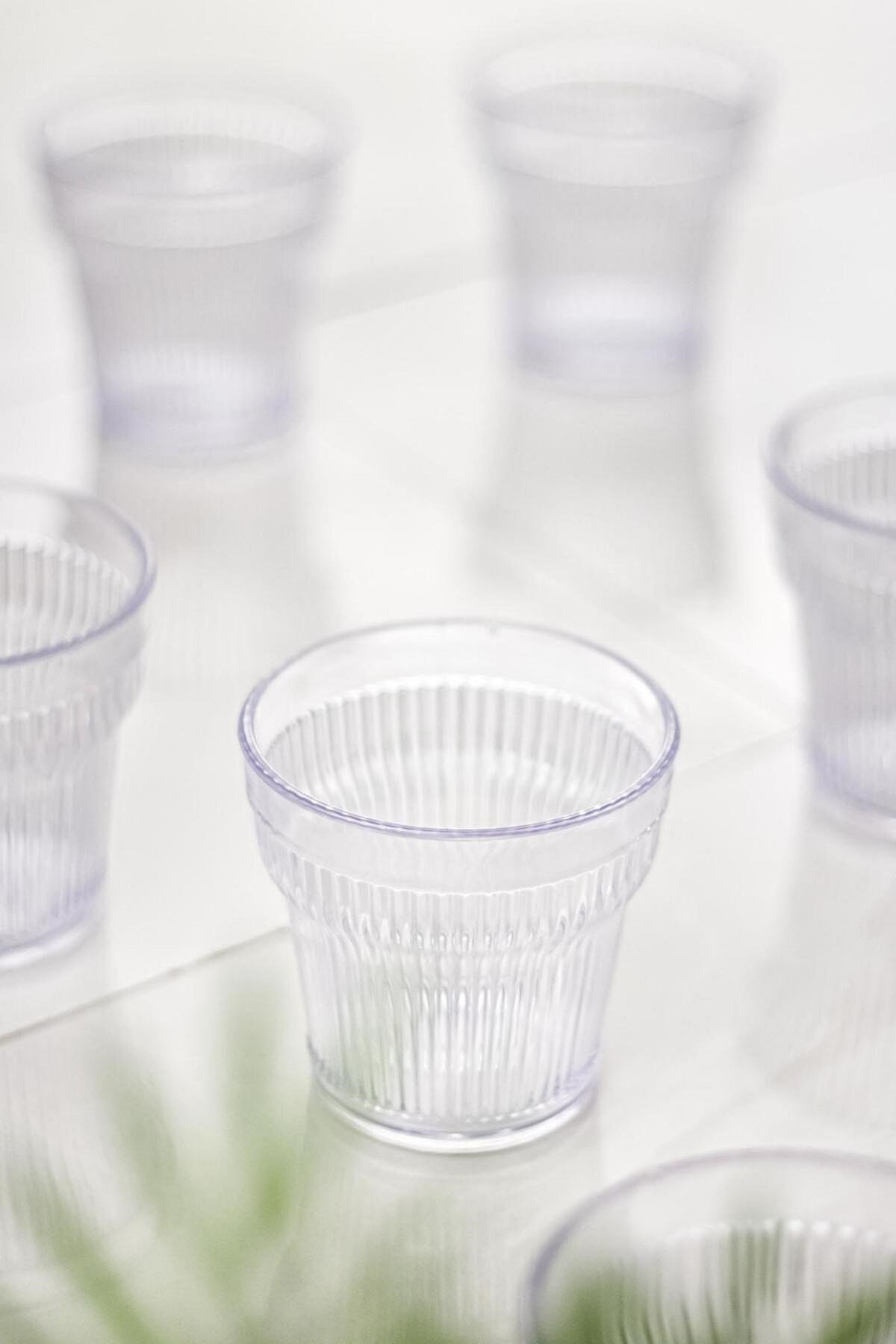 Akrilik Şeffaf Tekli Kısa Bardak & Su Meşrubat Kahve Yanı Bardağı 300 ml ( Cam Değildir )