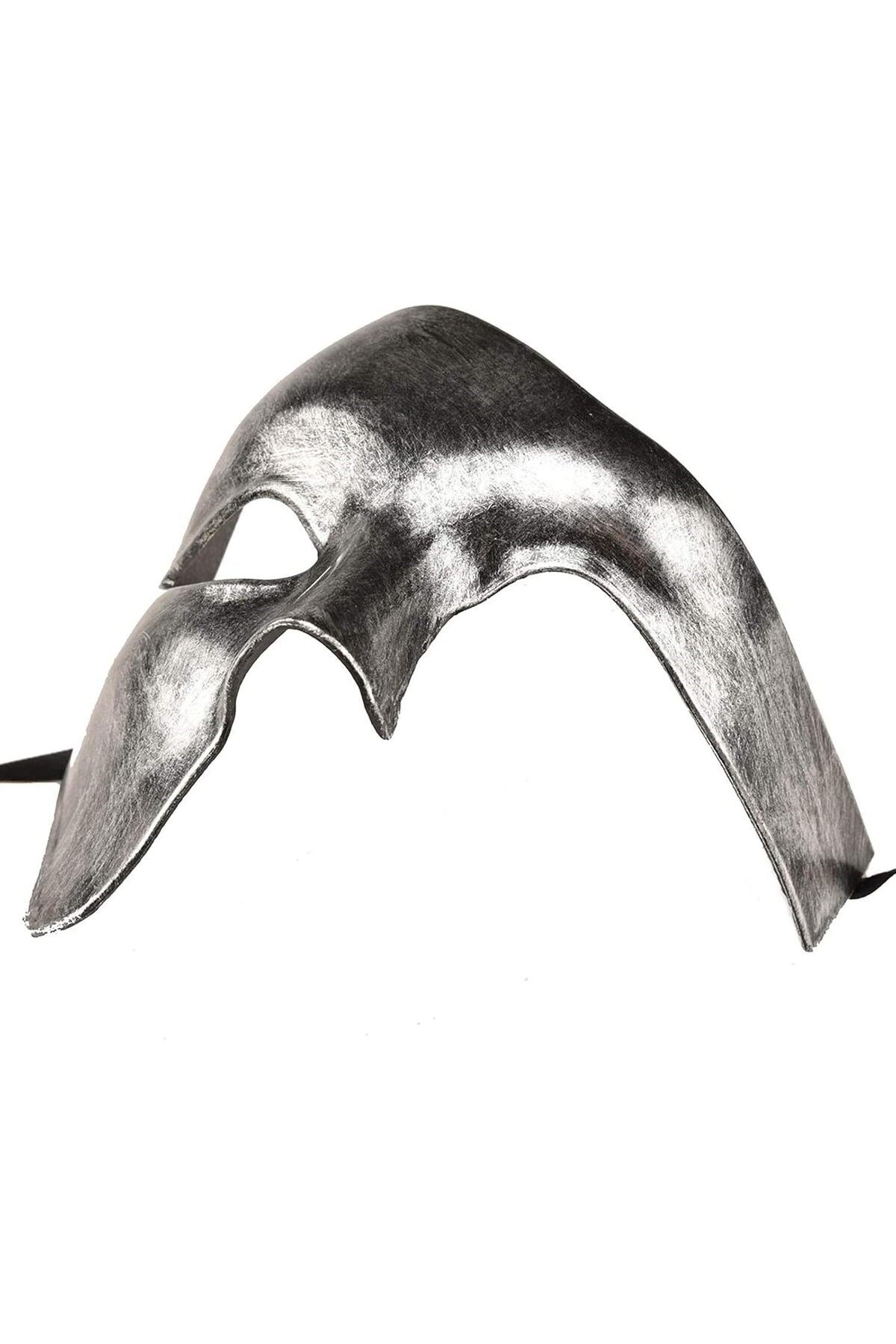 Antik Eskitme Gümüş Erkek Yarım Maske - Phantom & Balo Maskesi