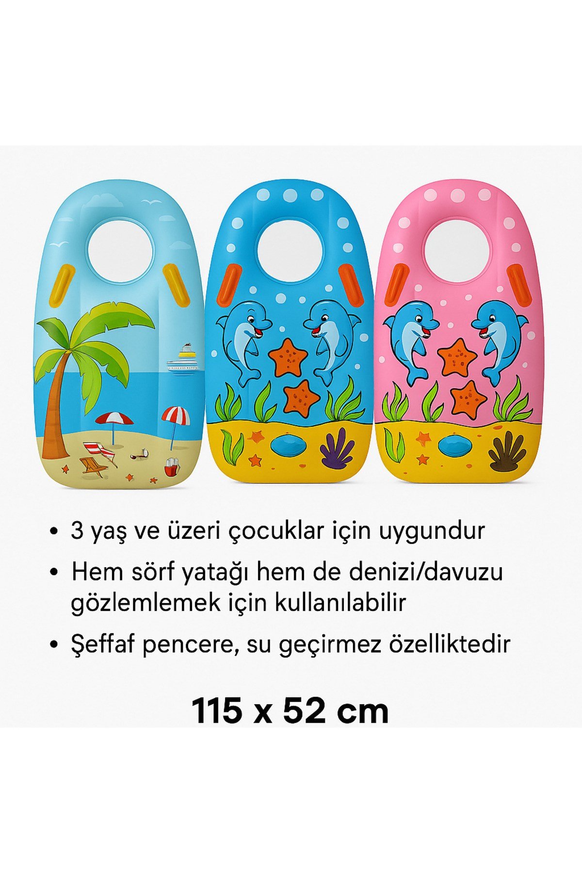 Bebek Çocuk Şişme Deniz Simidi 0-4 Yaş 20kg Destekli Saplı Yüzme Havuz Oturaklı Plaj Deniz Oyuncağı