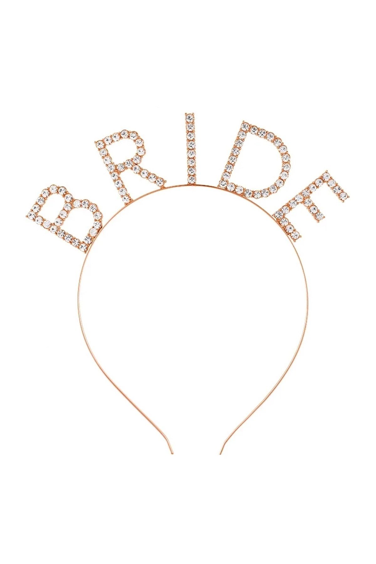Bekarlığa Veda Mega Boy Kristal Taşlı Rose Gold Bride Taç Gelin Tacı 20X21 cm