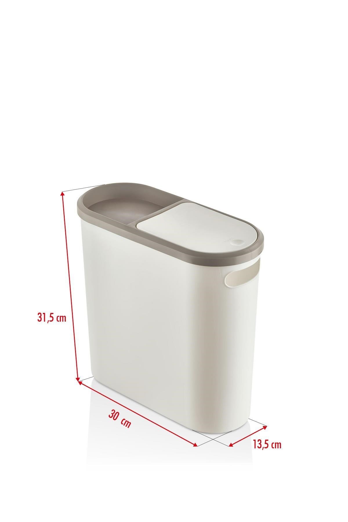 Beyaz Kapaklı WC Kağıtlıklı Çöp Kovası & Ofis Çöp Kovası 10 Lt
