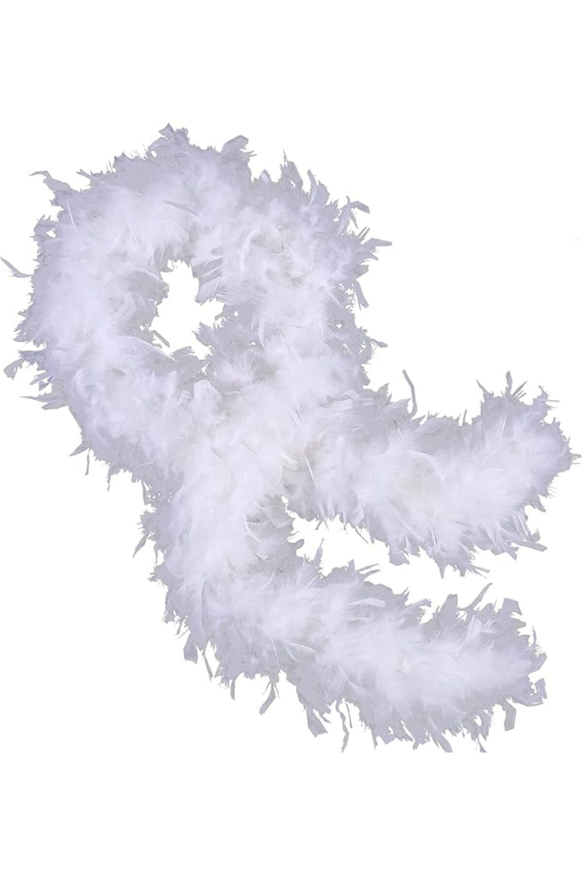 Beyaz Renk Kabarık Kalın Otriş Boa Tüy 6 cm Genişlik 180-200 cm Uzunluk