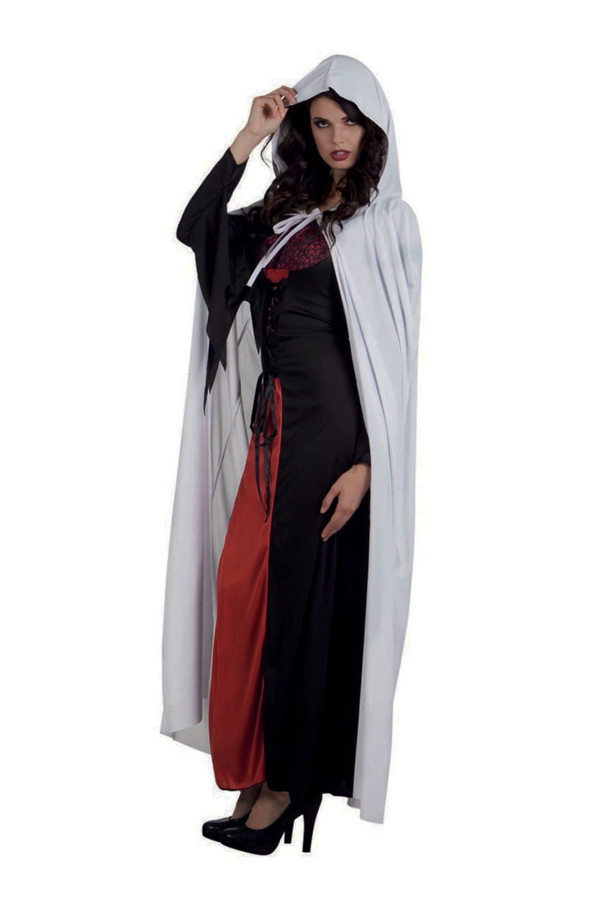 Beyaz Renk Kapişonlu Pelerin 120 cm