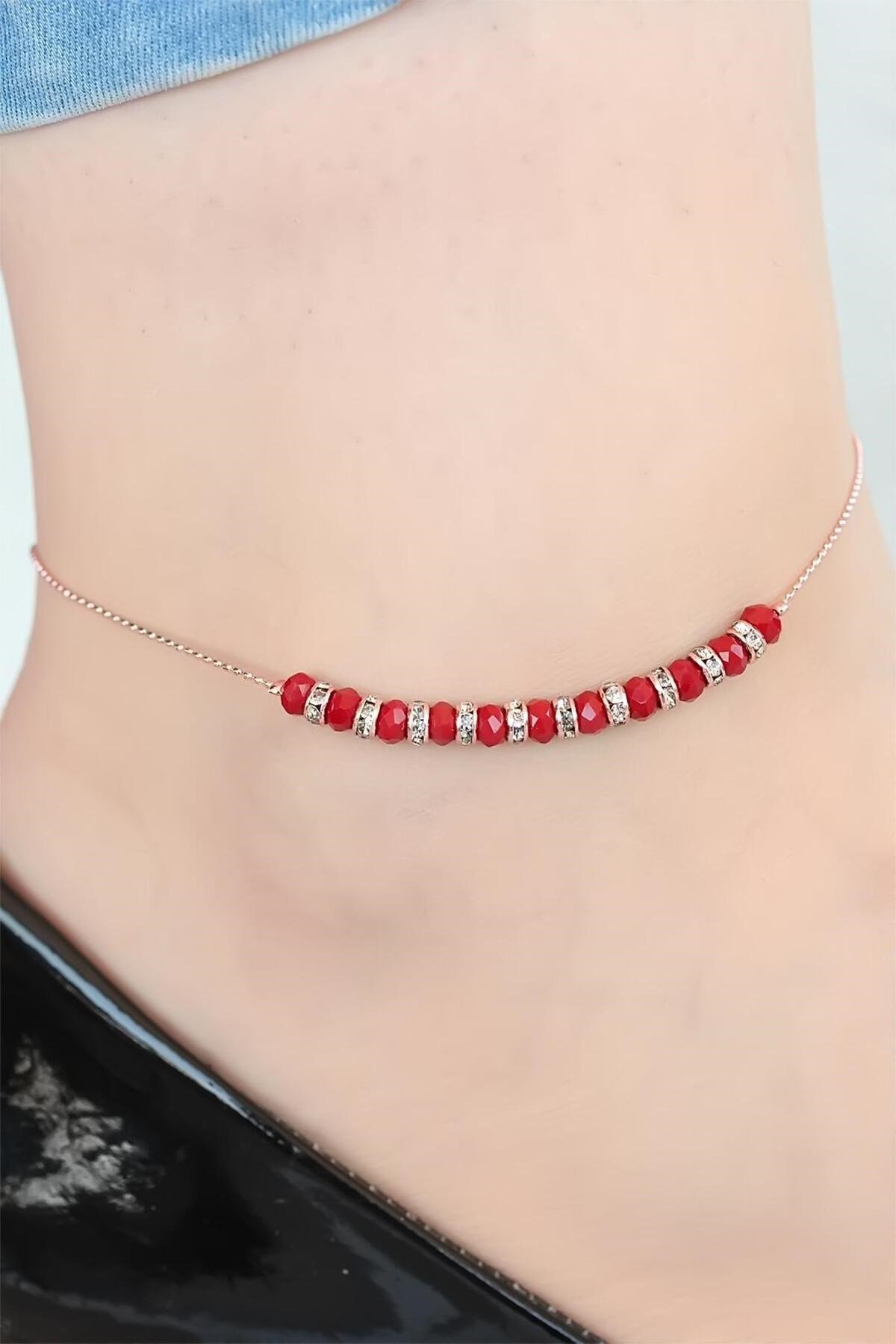 Bordo Miyuki Taşlı Hal Hal