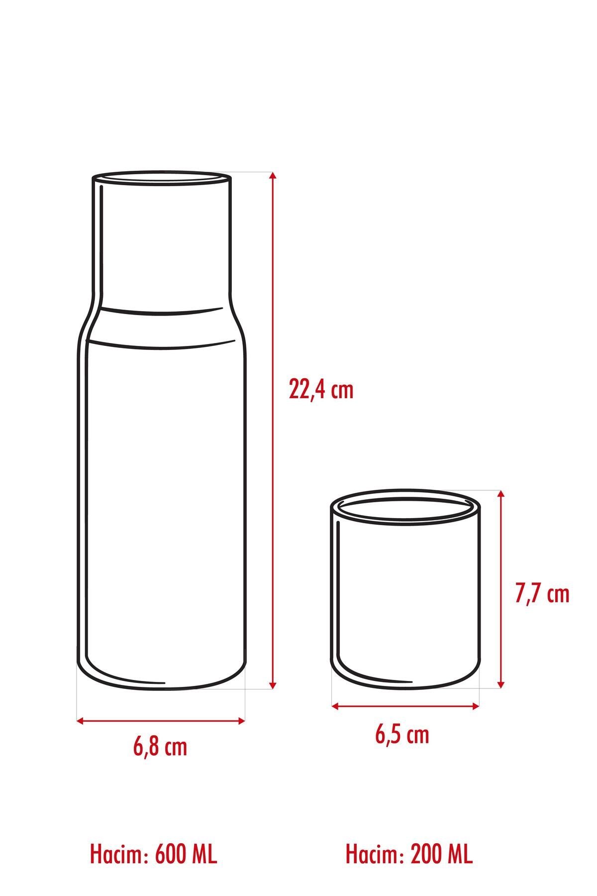 Borosilikat Cam Beyaz Başucu Sürahisi & Cam Sürahi * 600 ml