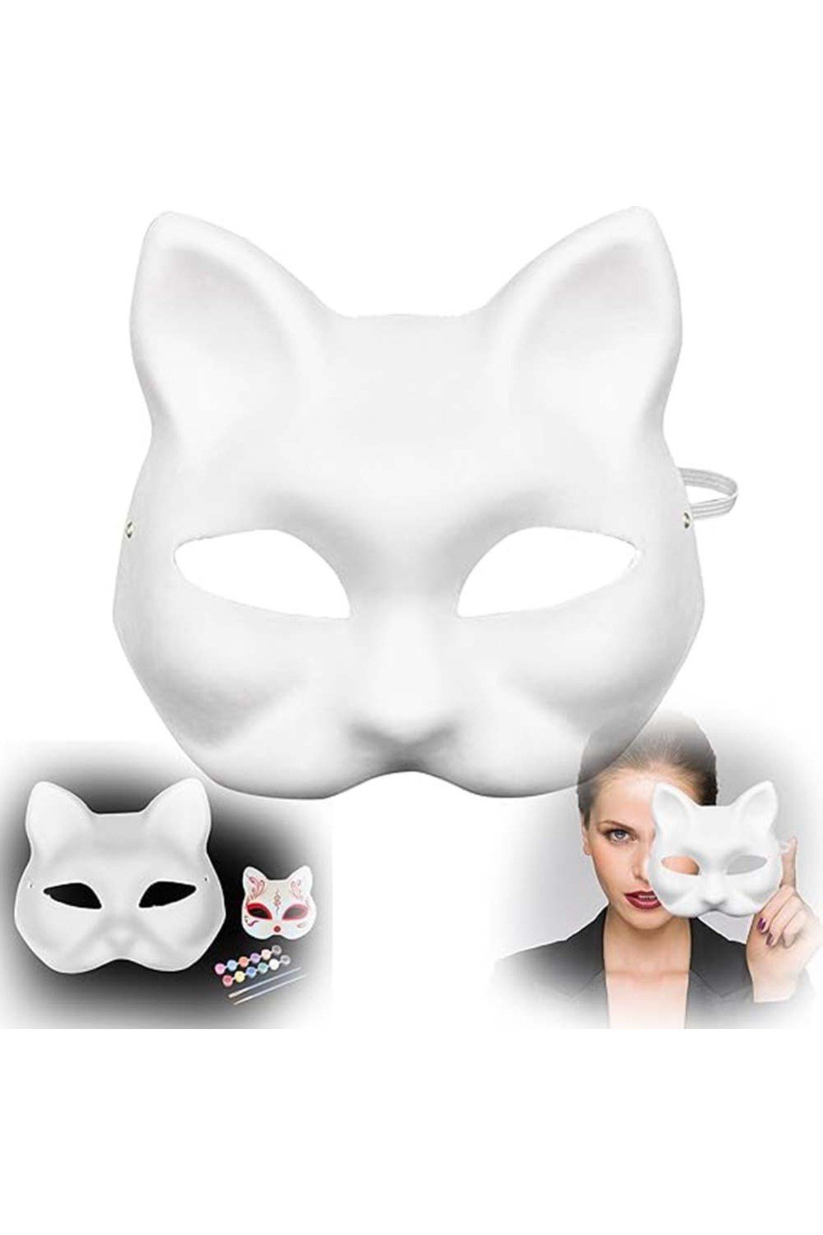 Boyanabilir Kedi Model Maske – Kendi Tasarımını Oluştur