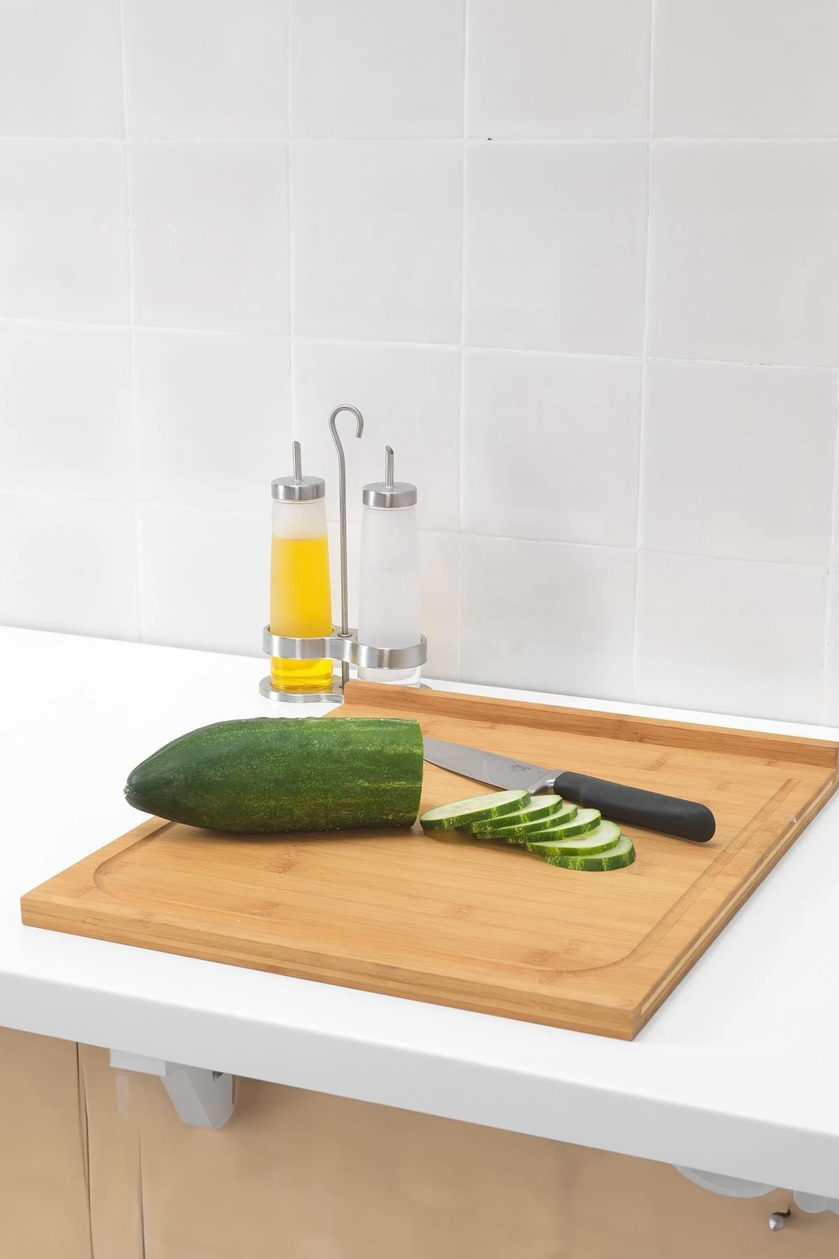 Büyük Boy Tezgah Üstü Kesme Tahtası & Çok Amaçlı Kesme Tahtatı & Hamur Açma Tahtası (38*45* Cm)