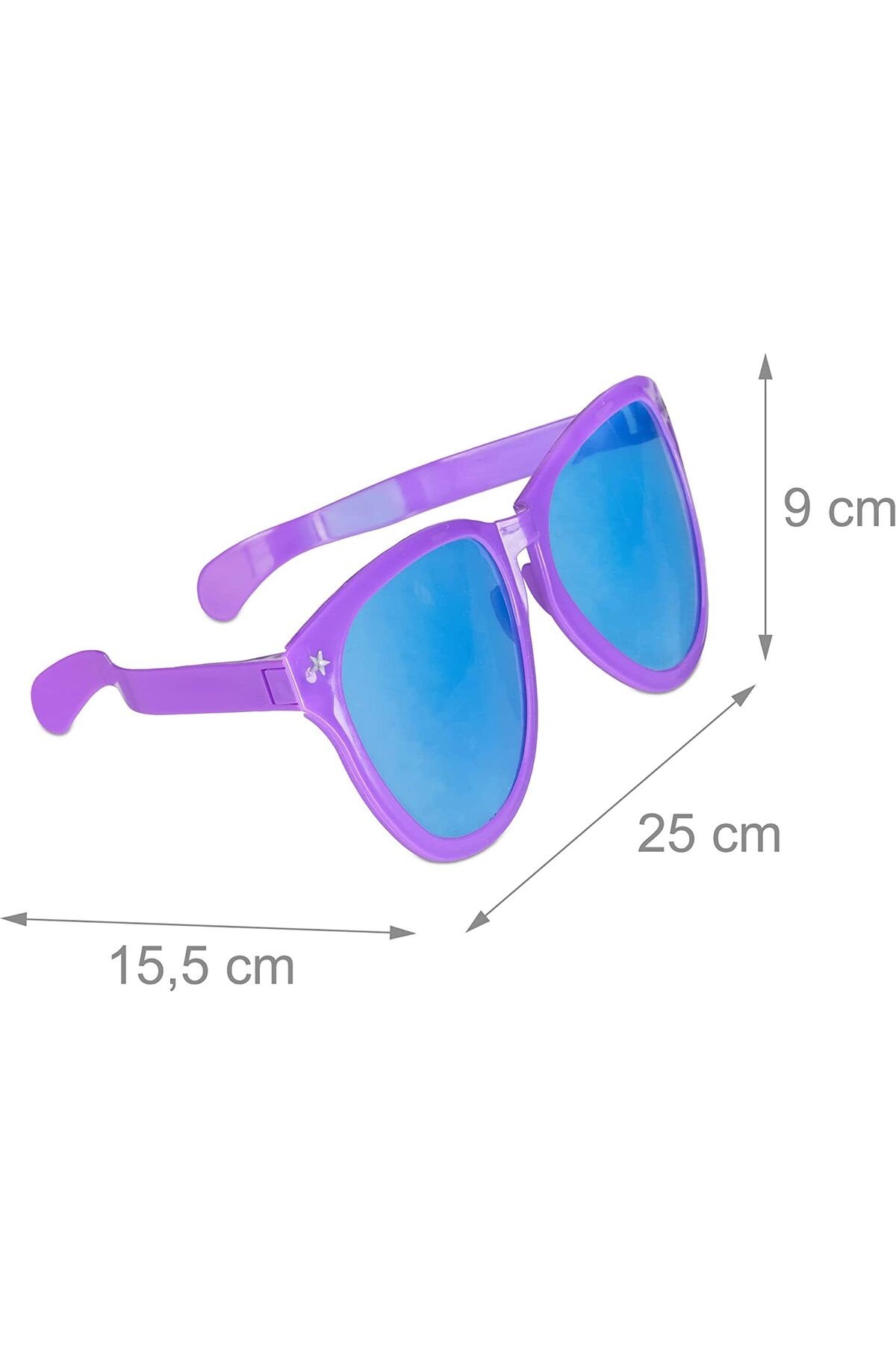 Büyük Parti Gözlüğü Rengarenk 12 Adet 27x9 cm