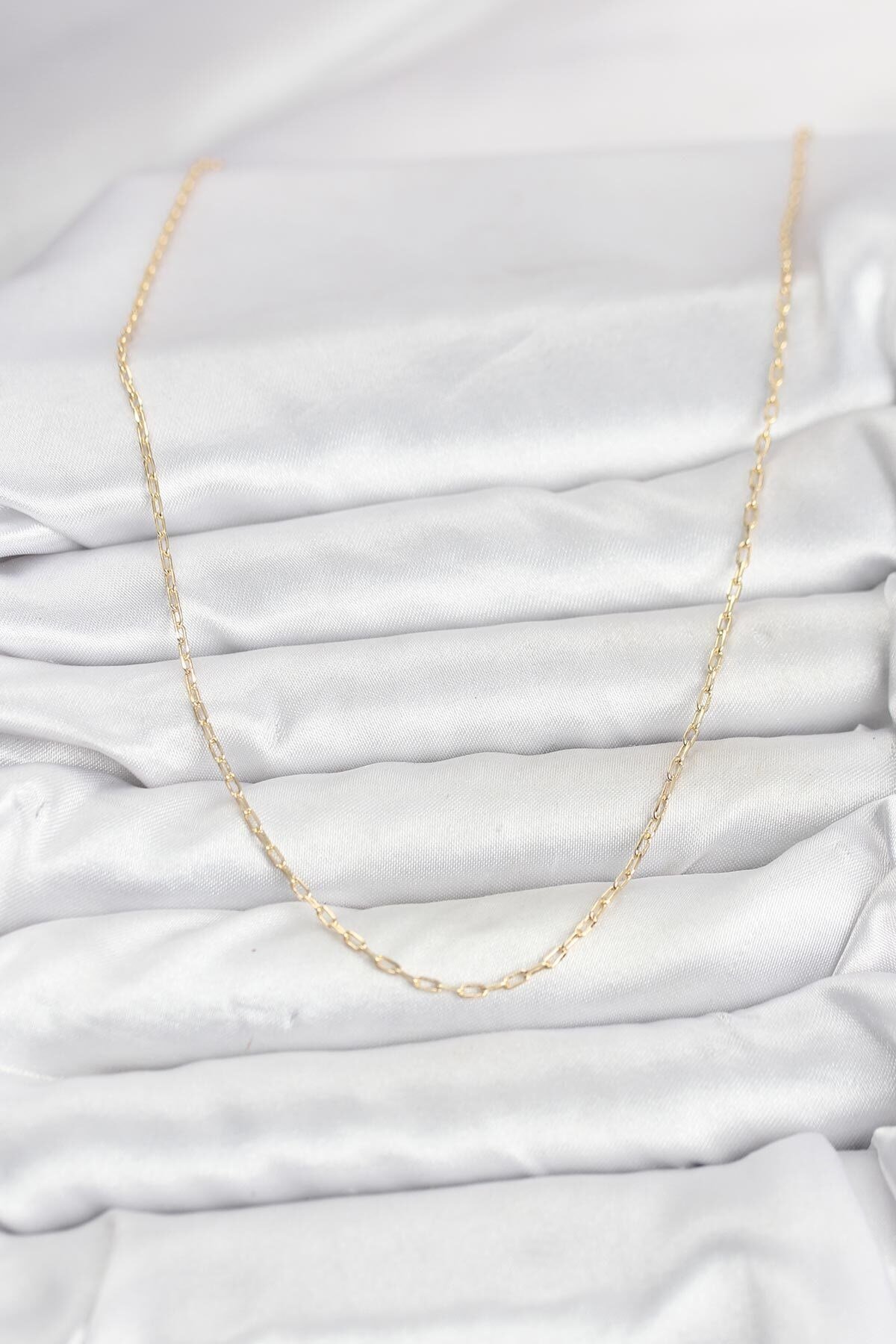 CM 14K Gold Renk Ataç Zincir Model 60 cm Kadın Kolye