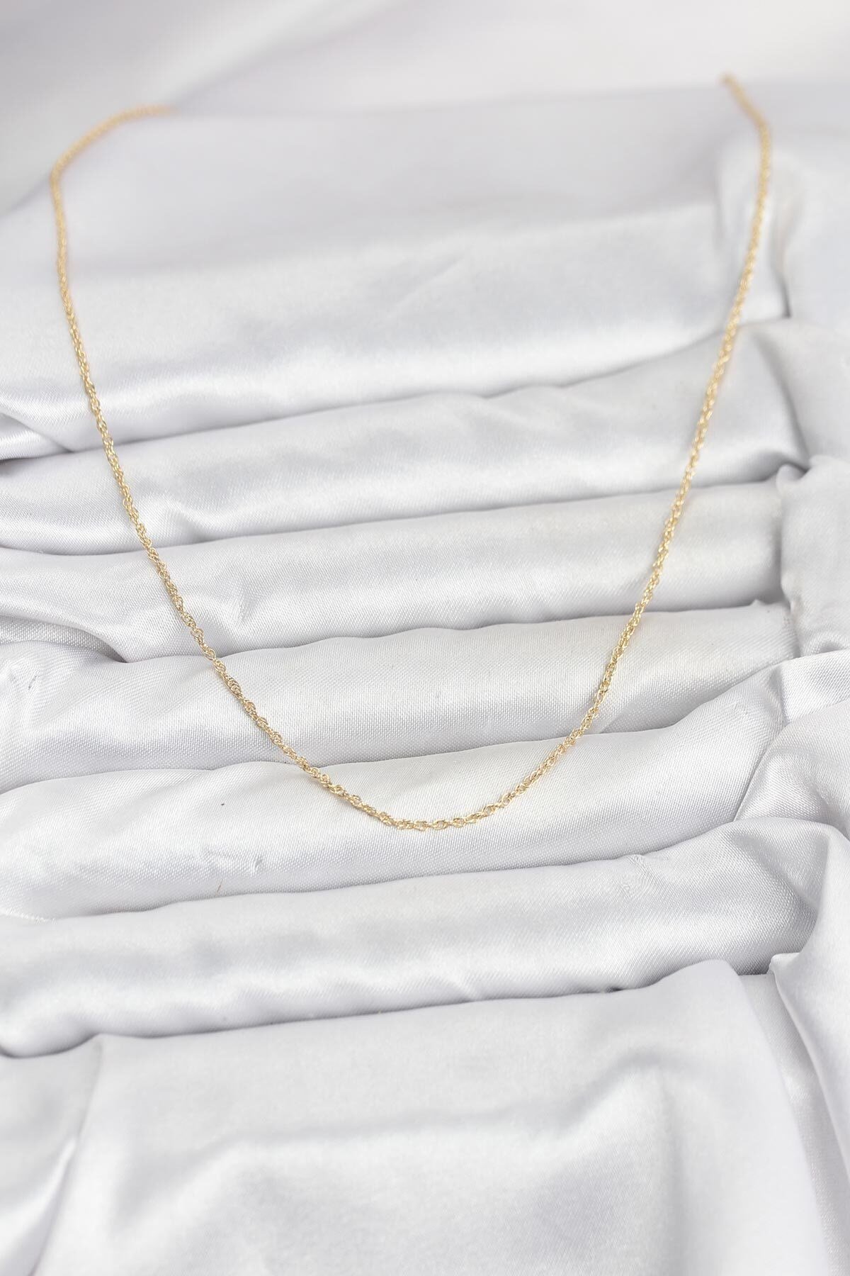 CM 14K Gold Renk Burgu Model 60 cm Kadın Kolye