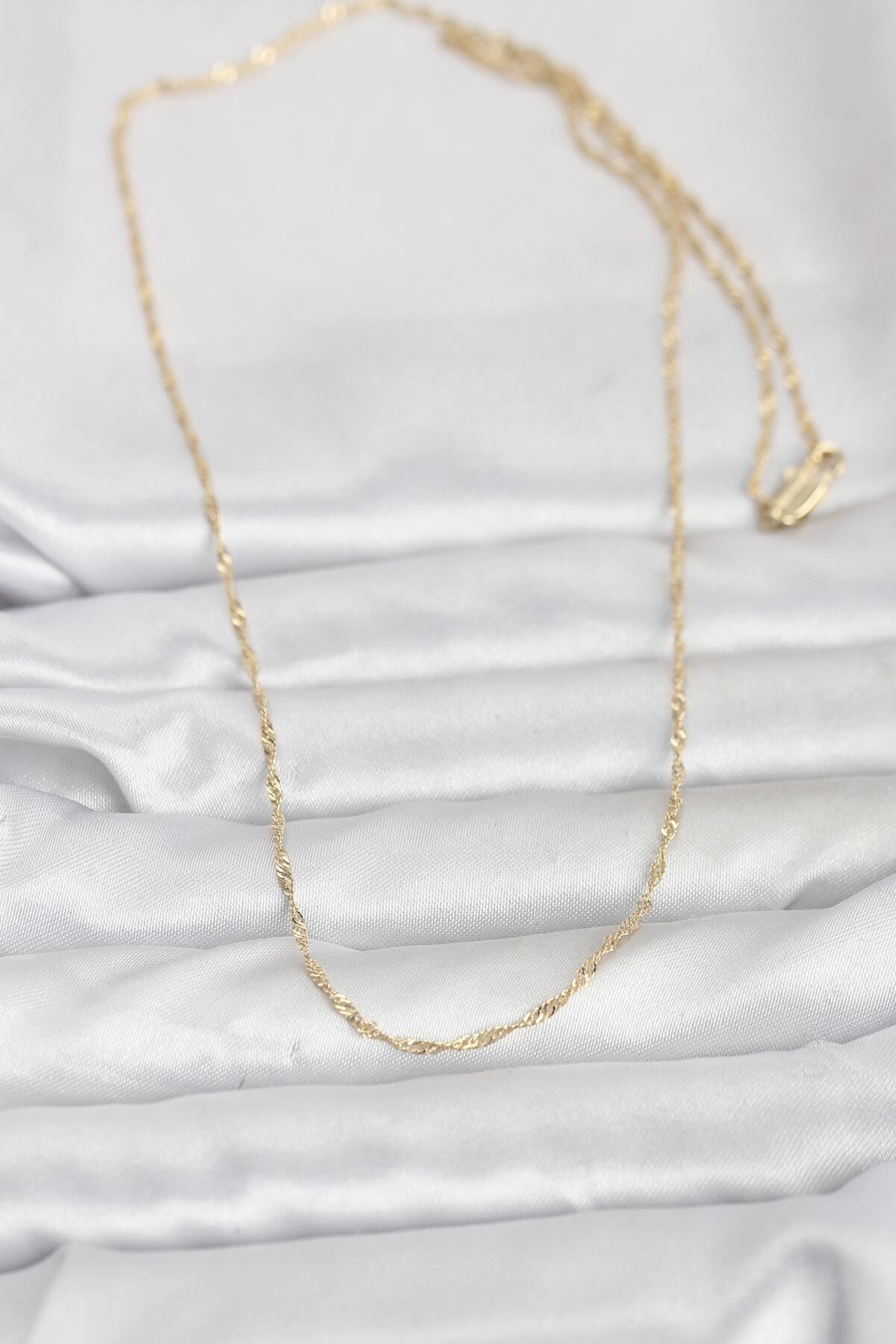 CM 14K Gold Renk Burgu Model 60 cm Kadın Kolye