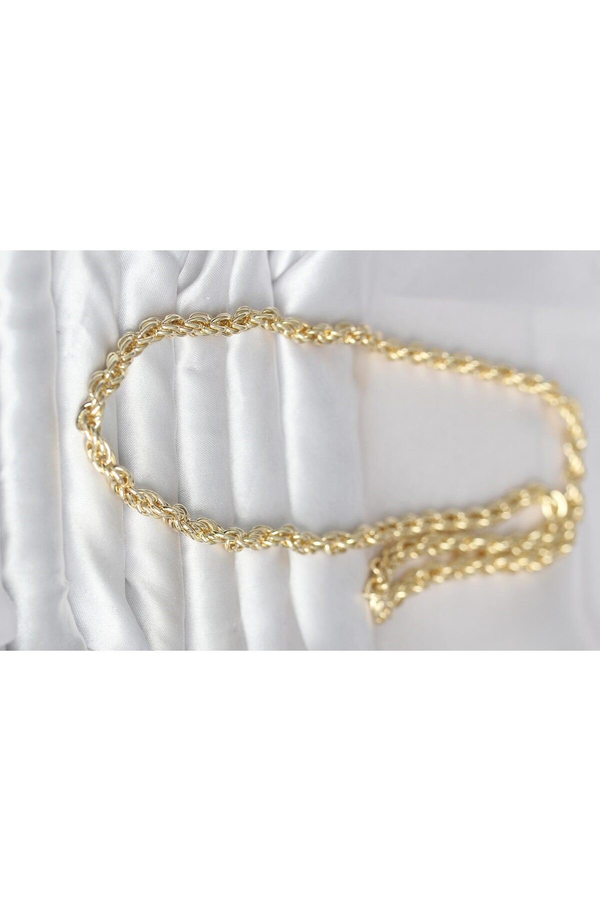 CM 14K Gold Renk Kalın Burgu Zincirli Model 60 cm Kadın Kolye