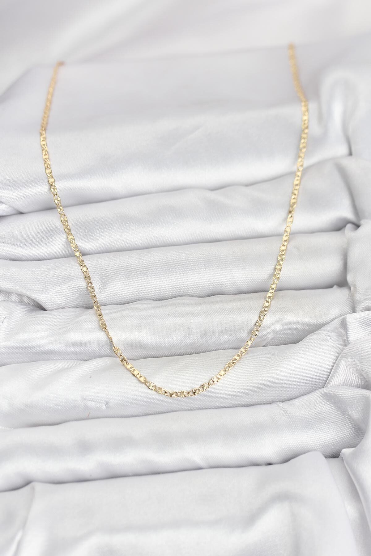 CM 14K Gold Renk Pirinç Lazer Model 60 cm Kadın Kolye