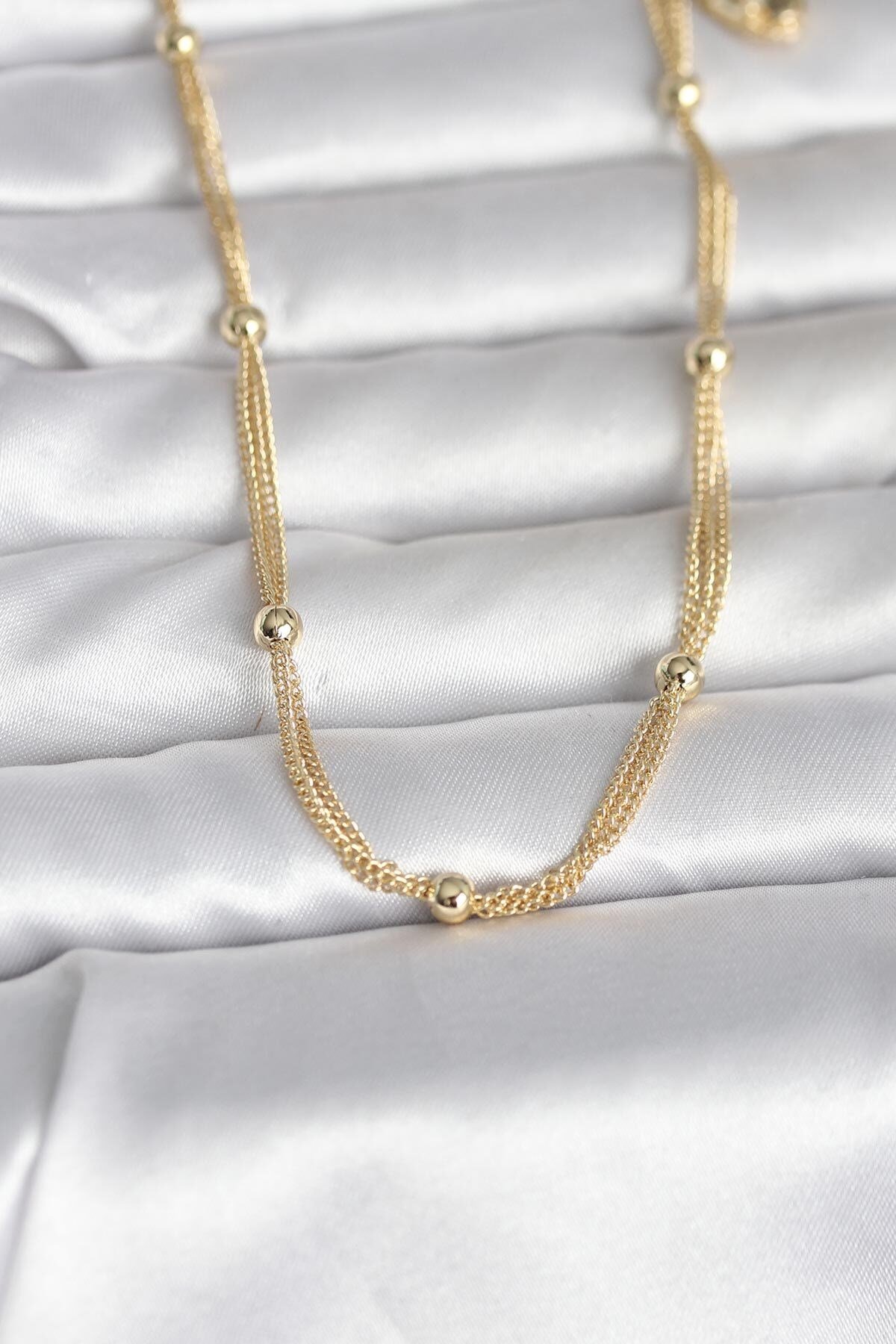 CM 14K Gold Renk Topçuk Model 60 cm Kadın Kolye