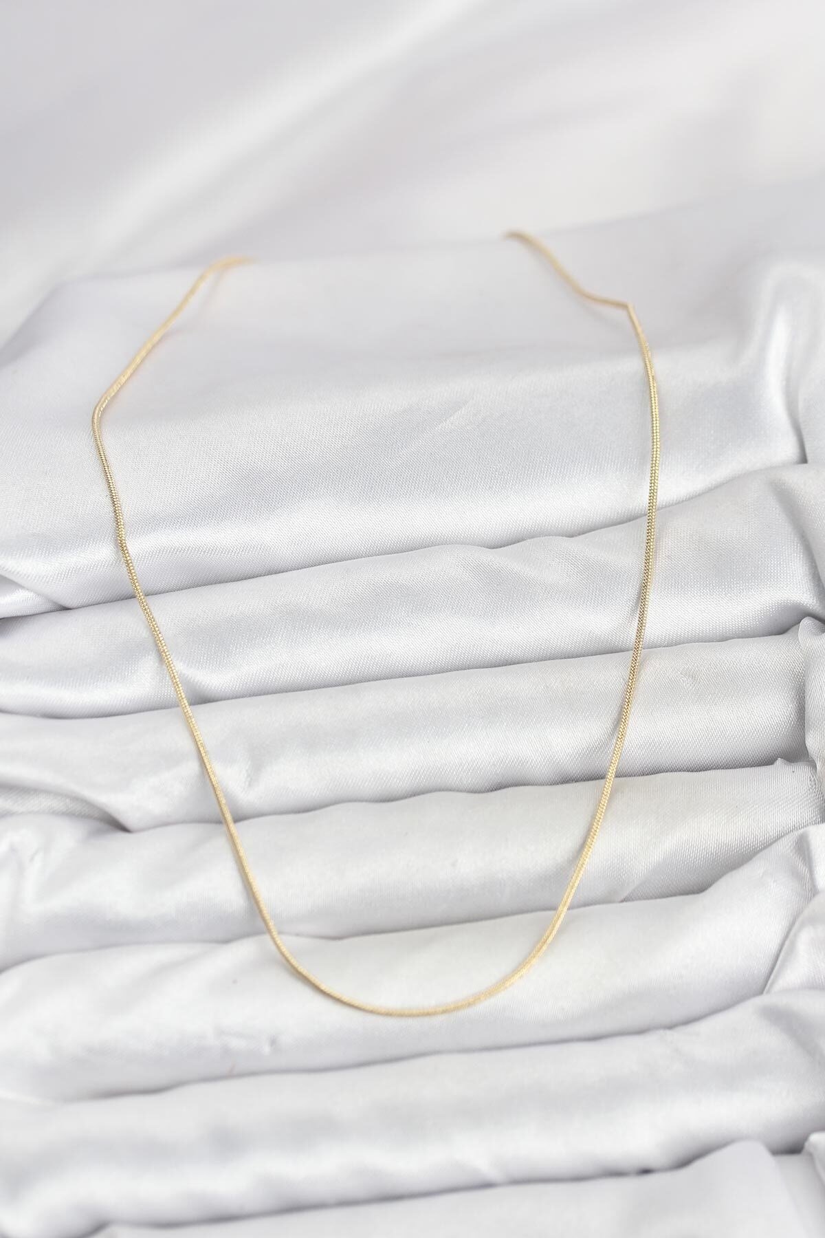 CM 14K Gold Renk Yılan Zincir Model Kadın Kolye