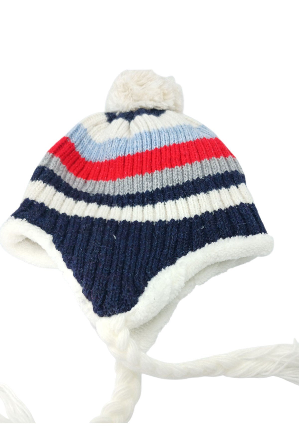 Çocuk Atkı Bere Eldiven 3’lü Set Unisex Garson Ponponlu Kürklü İpli Triko Kışlık Hediyelik