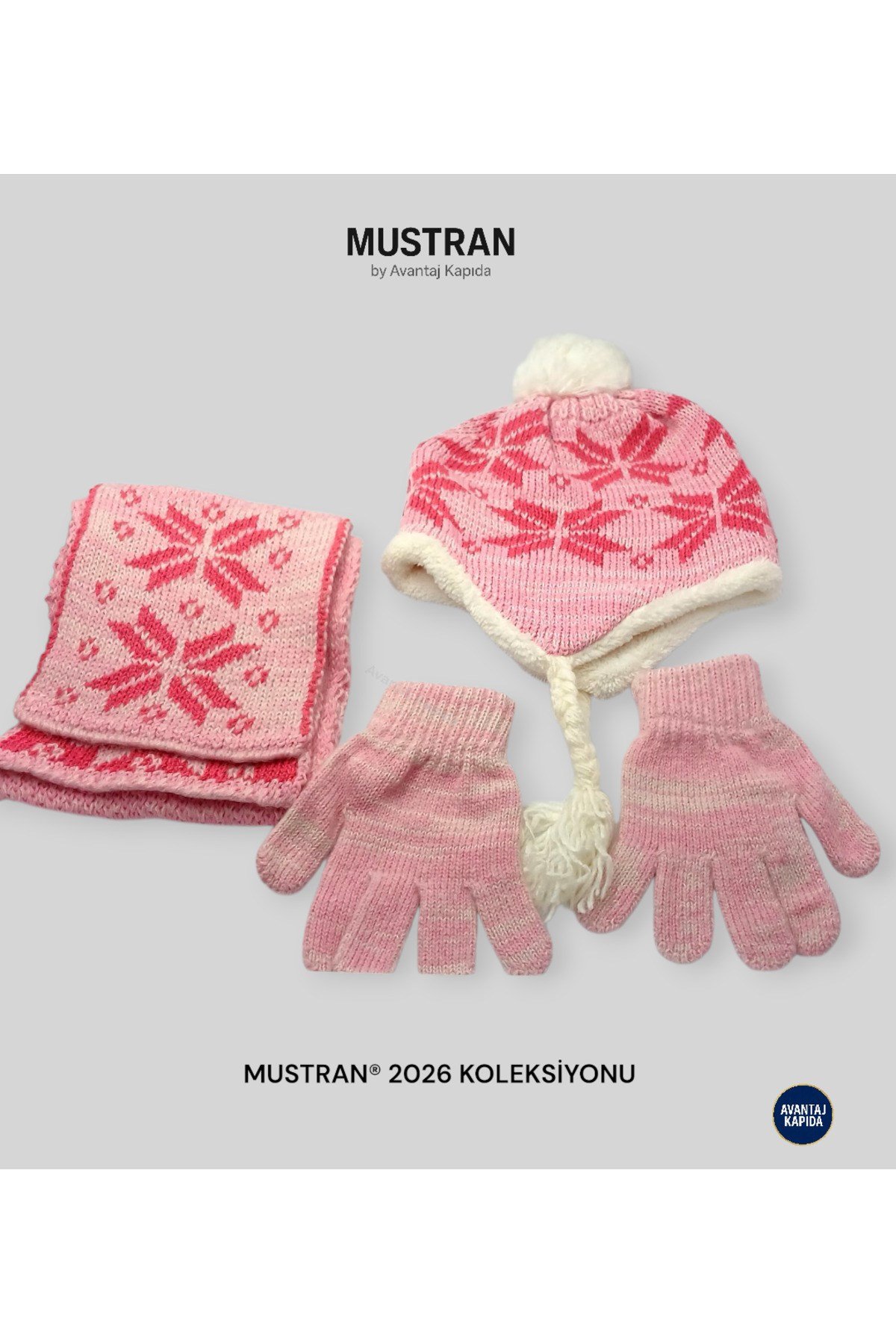 Çocuk Atkı Bere Eldiven 3’lü Set Unisex Garson Ponponlu Kürklü İpli Triko Kışlık Hediyelik