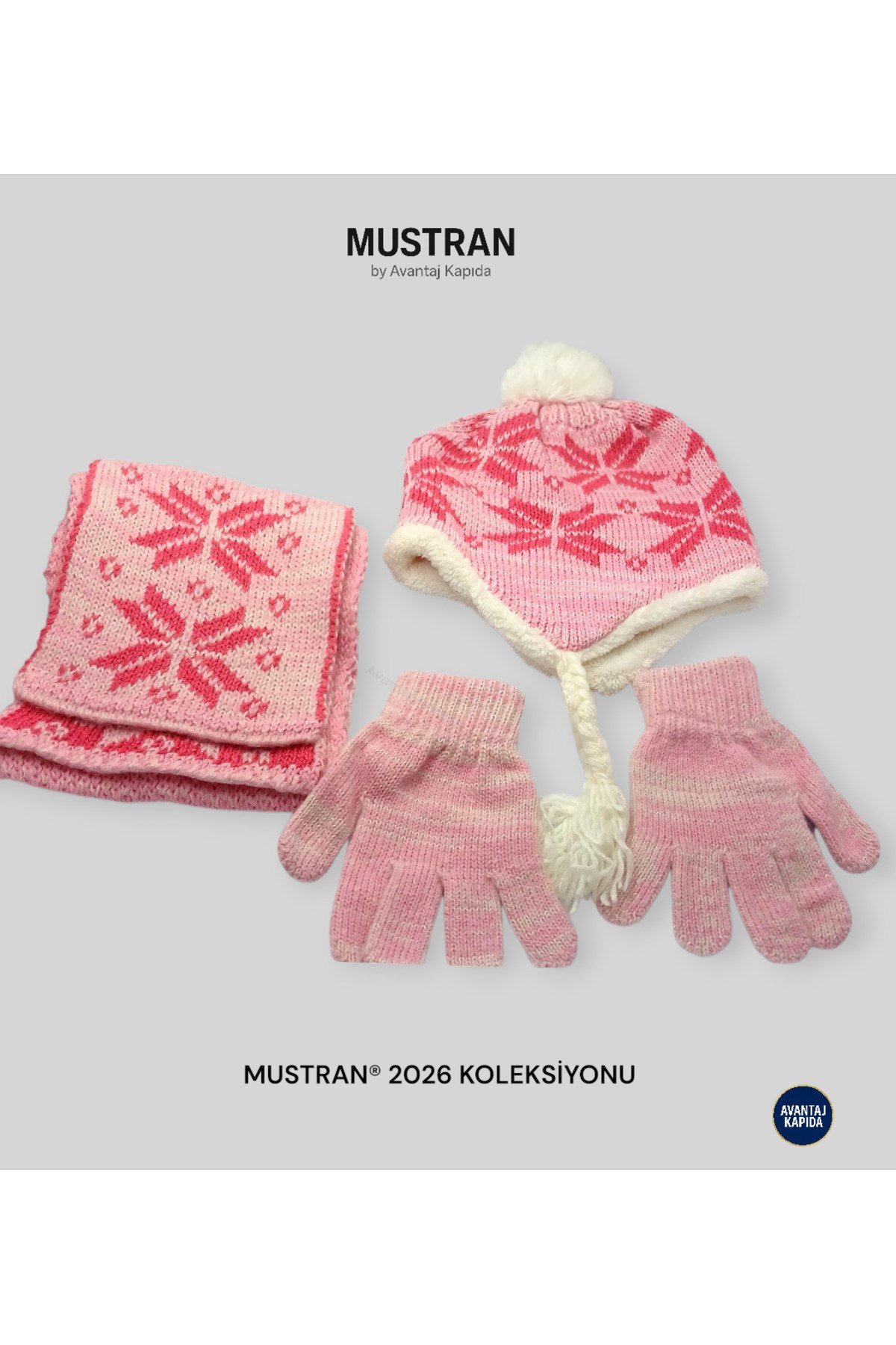 Çocuk Atkı Bere Eldiven 3’lü Set Unisex Garson Ponponlu Kürklü İpli Triko Kışlık Hediyelik