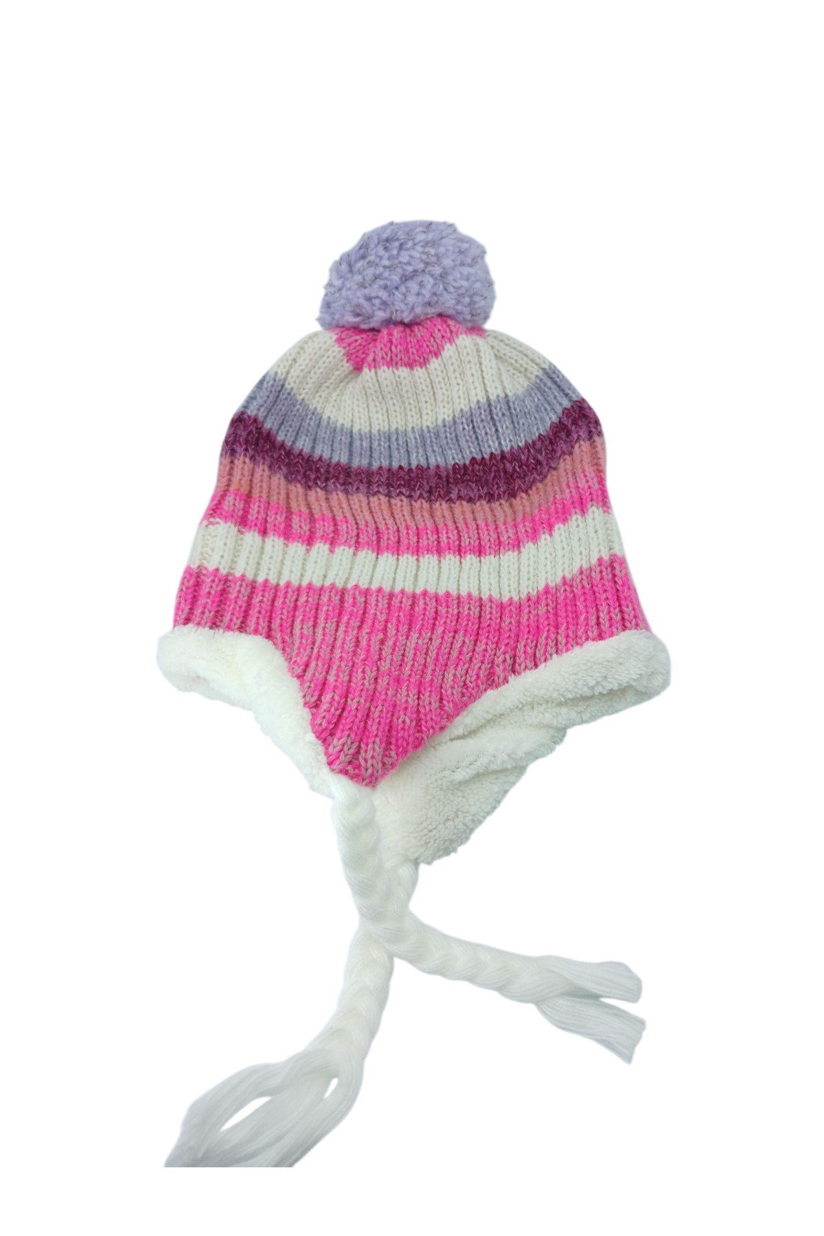 Çocuk Atkı Bere Eldiven 3’lü Set Unisex Garson Ponponlu Kürklü İpli Triko Kışlık Hediyelik