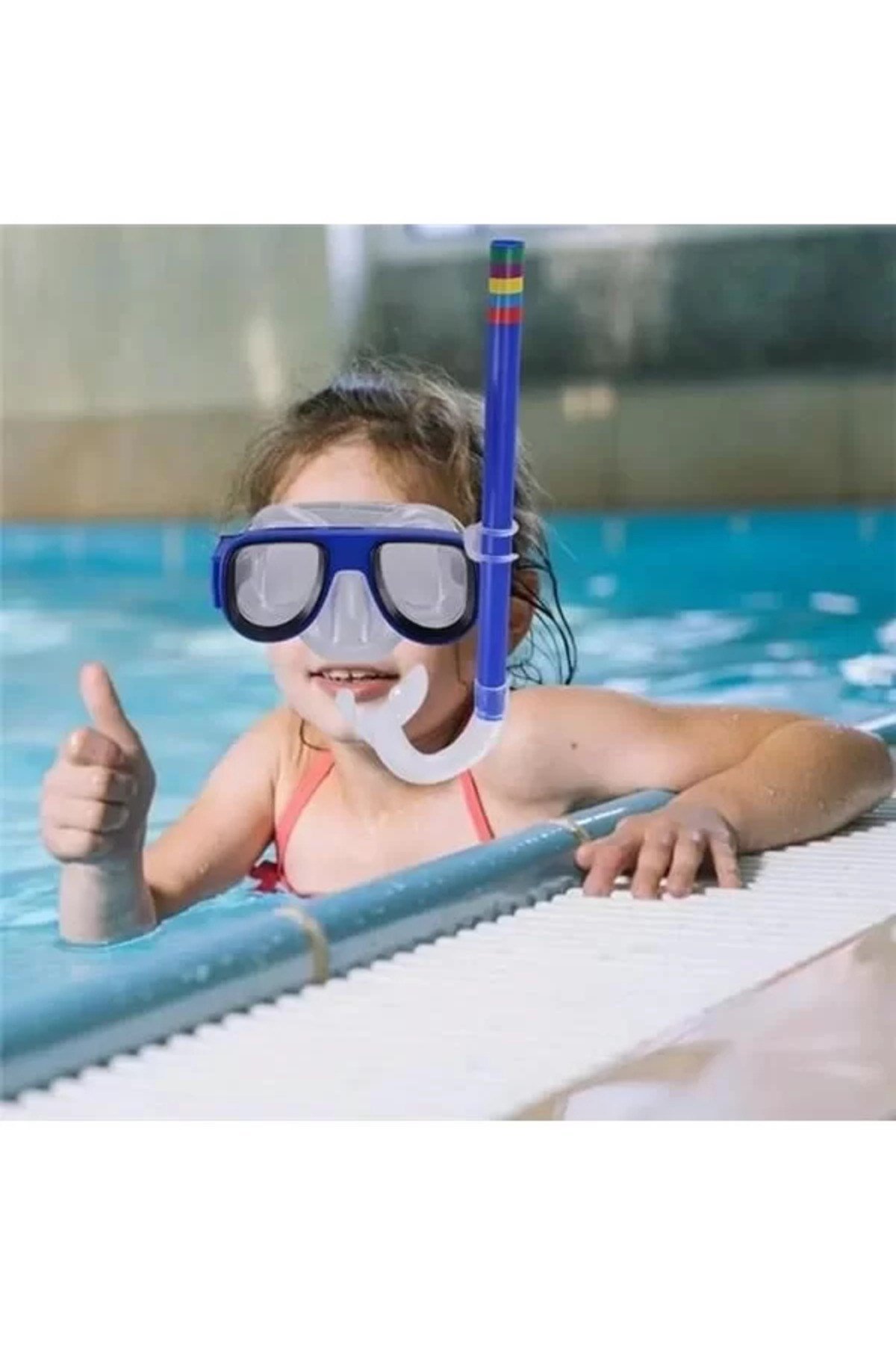 Çocuk Deniz Havuz Yüzme Seti Gözlük ve Snorkel Seti Renkli Dalış Seti
