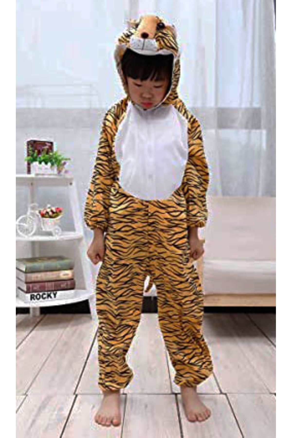 Çocuk Kaplan Kostumu - Aslan Kostümü 6-7 Yaş 120 cm