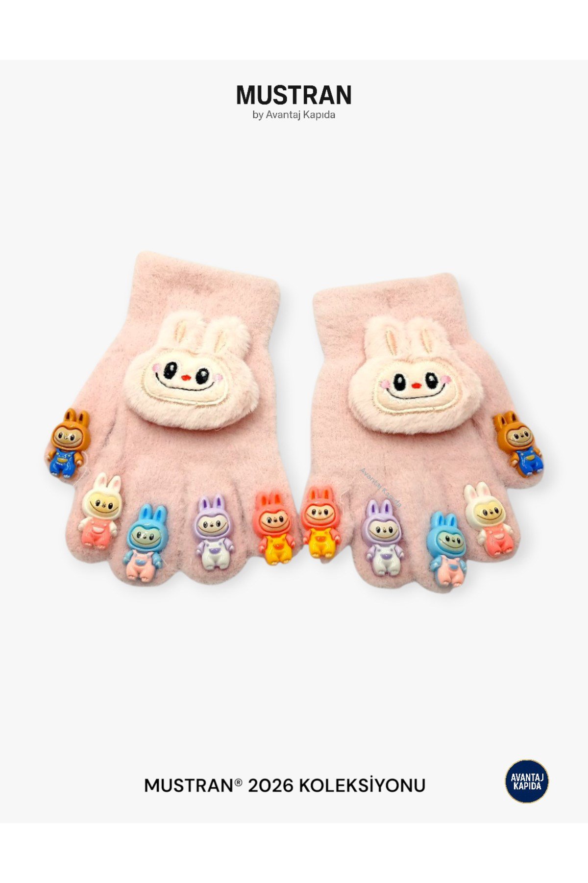 Çocuk Karakter Figürlü Peluş Triko Eldiven | 4-12 Yaş Esnek Kumaşlı Sıcak Tutucu Kışlık