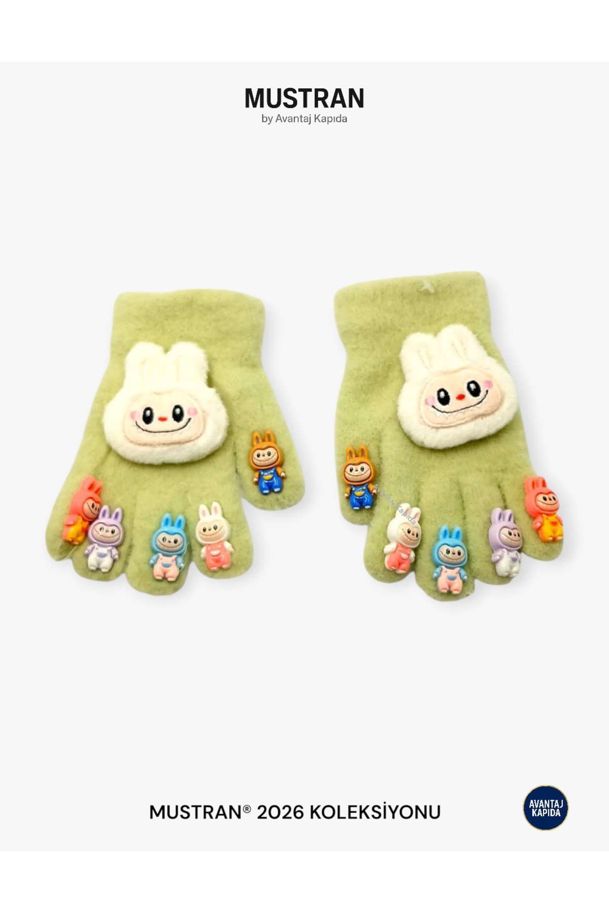 Çocuk Karakter Figürlü Peluş Triko Eldiven | 4-14 Yaş Esnek Kumaşlı Sıcak Tutucu Kışlık