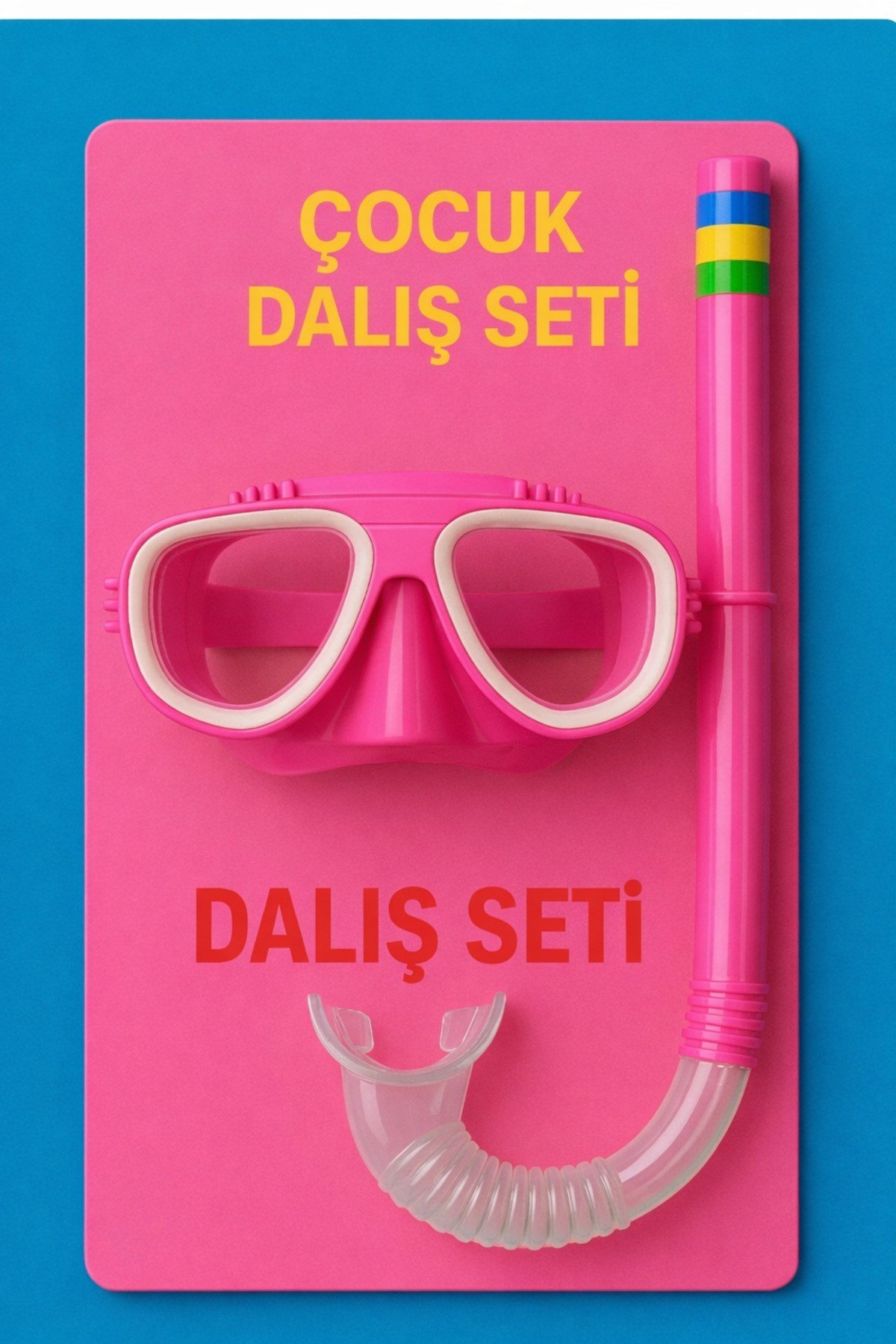 Çocuk Maske Şnorkel Dalış Seti Orta Boy 5-8 Yaş Ayarlanabilir Deniz Havuz
