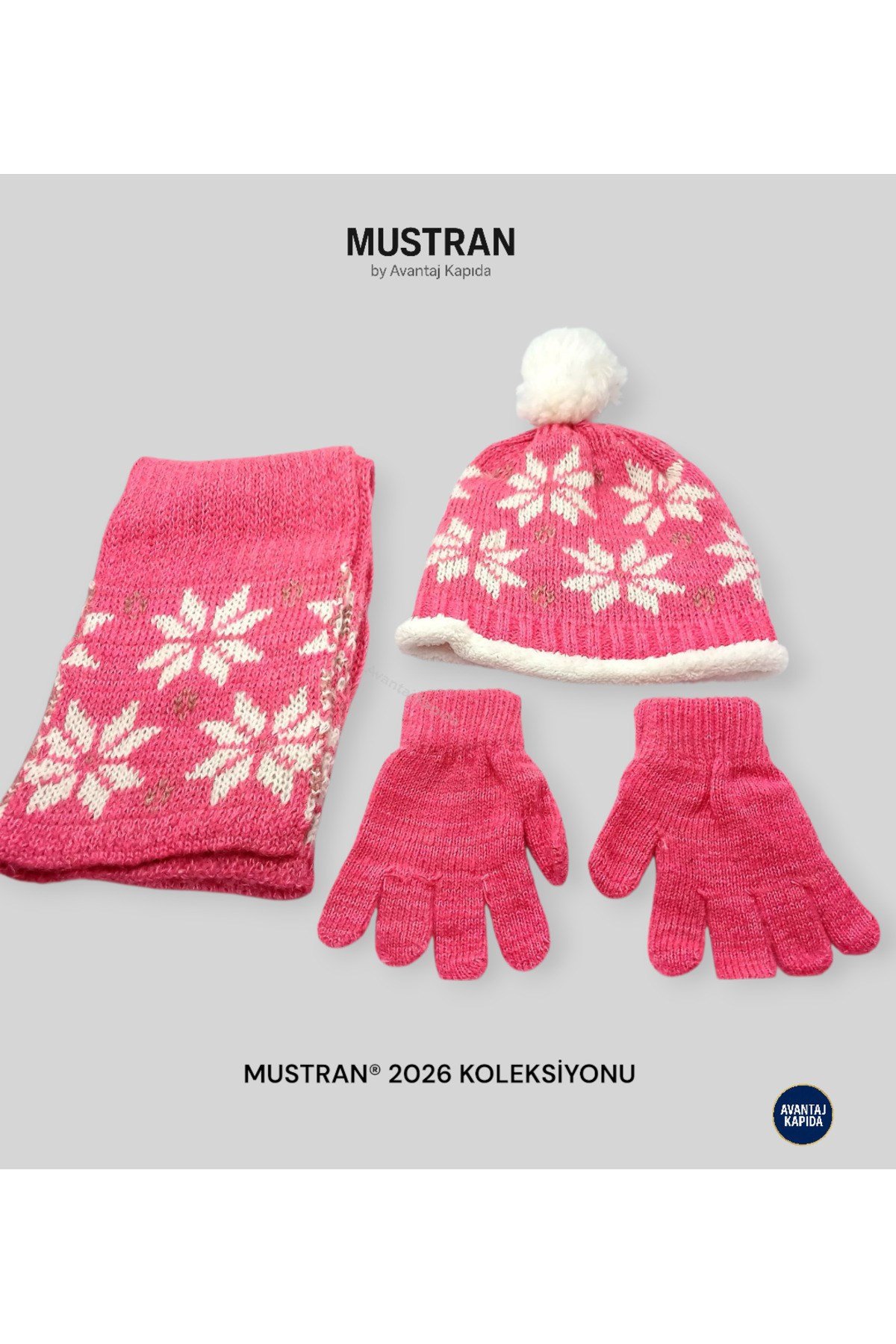 Çocuk Polar Astarlı Triko Bere Atkı Eldiven 3’lü Set - Kalın Örgü Kışlık Hediyelik Model