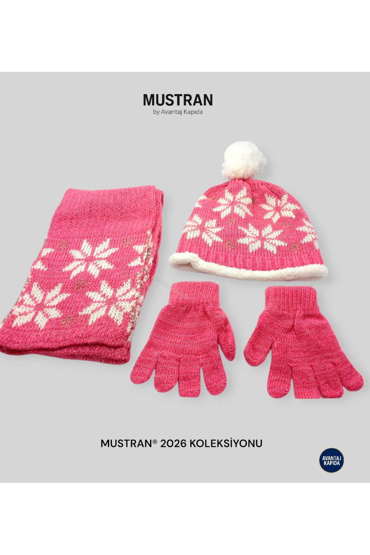 Çocuk Polar Astarlı Triko Bere Atkı Eldiven 3’lü Set - Kalın Örgü Kışlık Hediyelik Model