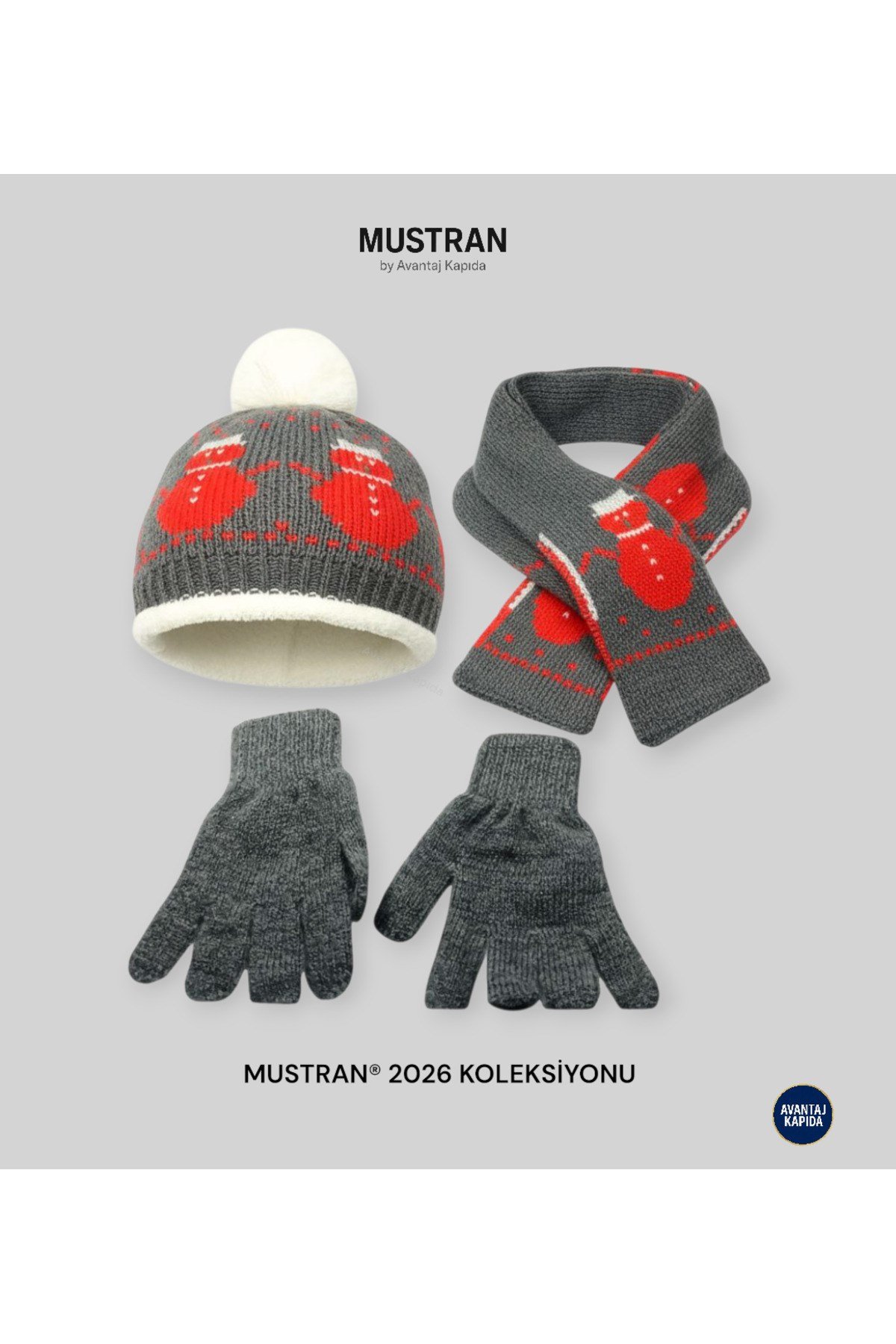 Çocuk Polar Astarlı Triko Bere Atkı Eldiven 3’lü Set - Kalın Örgü Kışlık Hediyelik Model