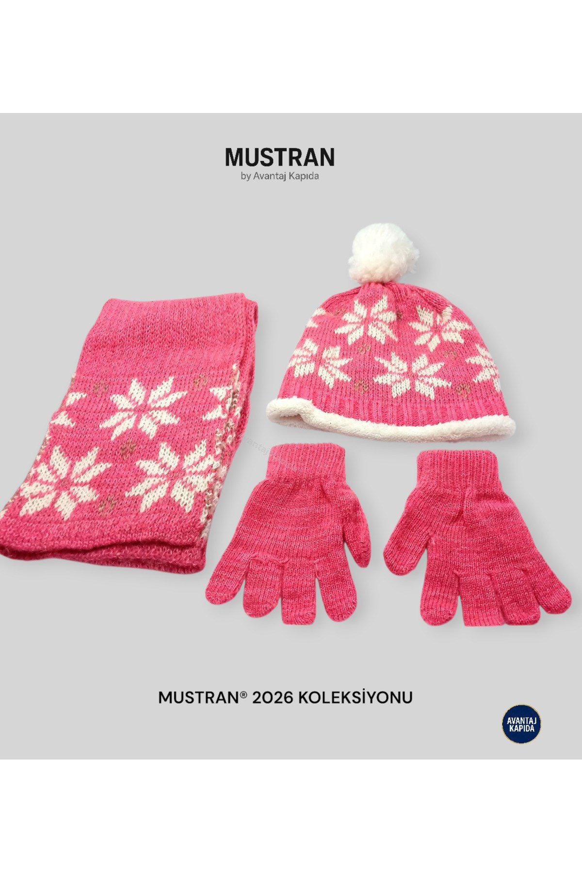 Çocuk Polar Astarlı Triko Bere Atkı Eldiven 3’lü Set - Kalın Örgü Kışlık Hediyelik Model