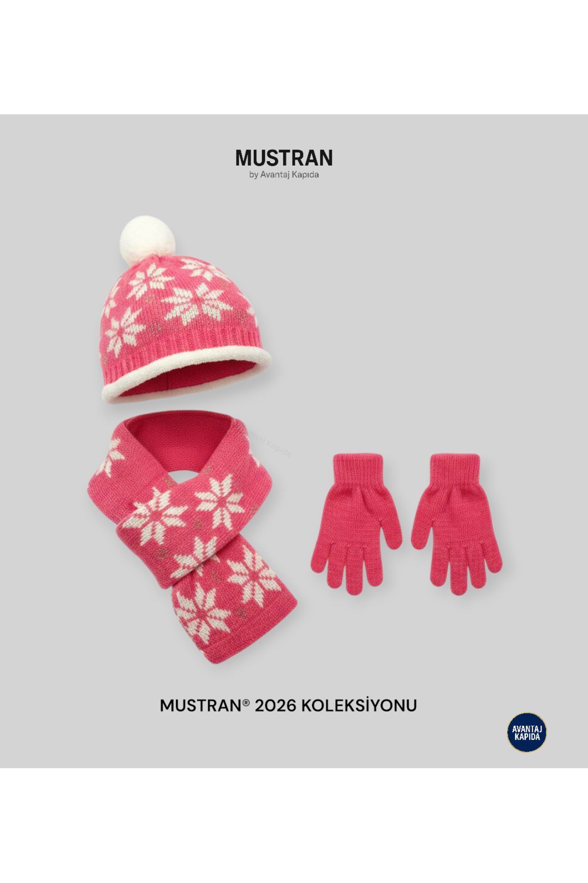 Çocuk Polar Astarlı Triko Bere Atkı Eldiven 3’lü Set - Kalın Örgü Kışlık Hediyelik Model