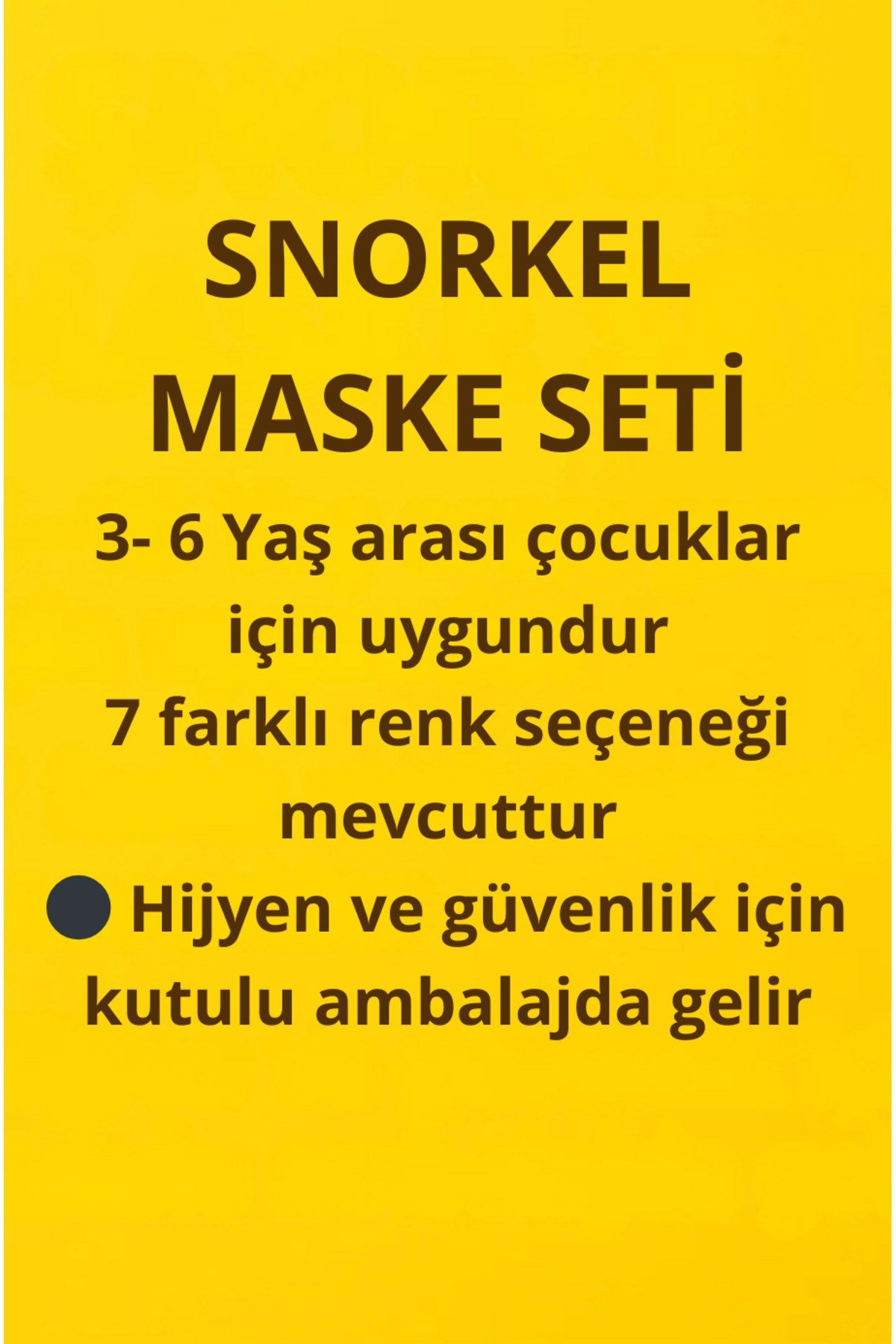 Çocuk Şnorkel Maske Deniz Havuz Dalış Maskesi