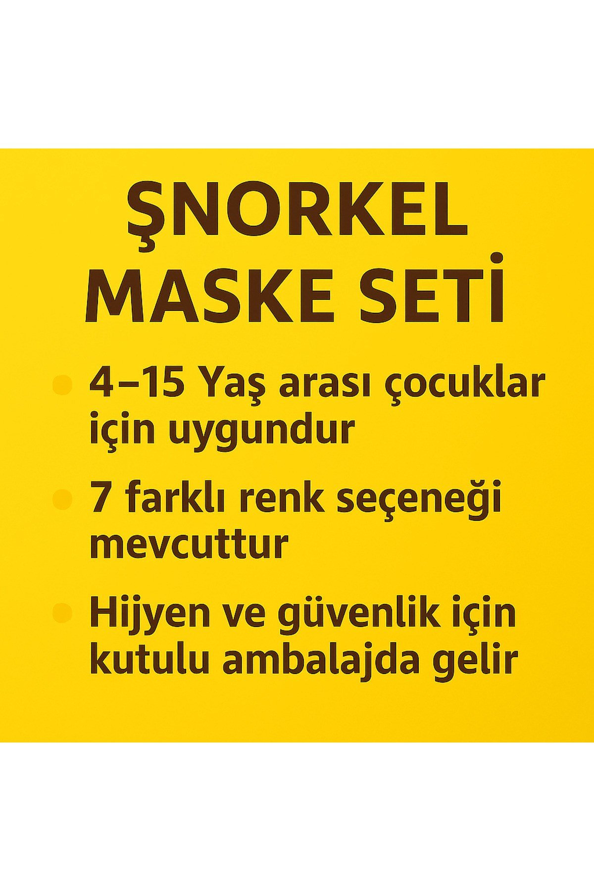 Çocuk Şnorkel Maske Seti– Kulak Tıkaçlı Kutulu – Dalış Gözlüğü – Havuz & Deniz