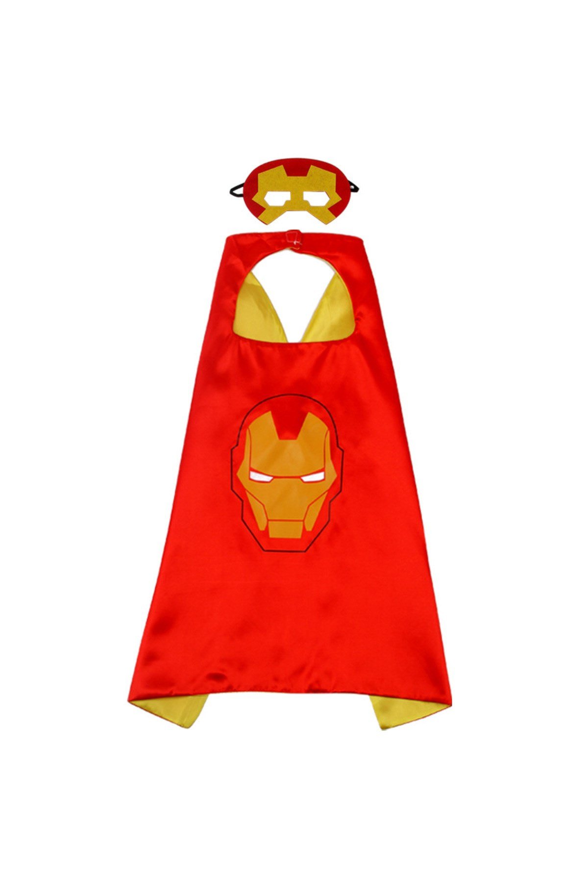 Demir Adam İron Man Avengers Pelerin + Maske Kostüm Seti 70x70 cm