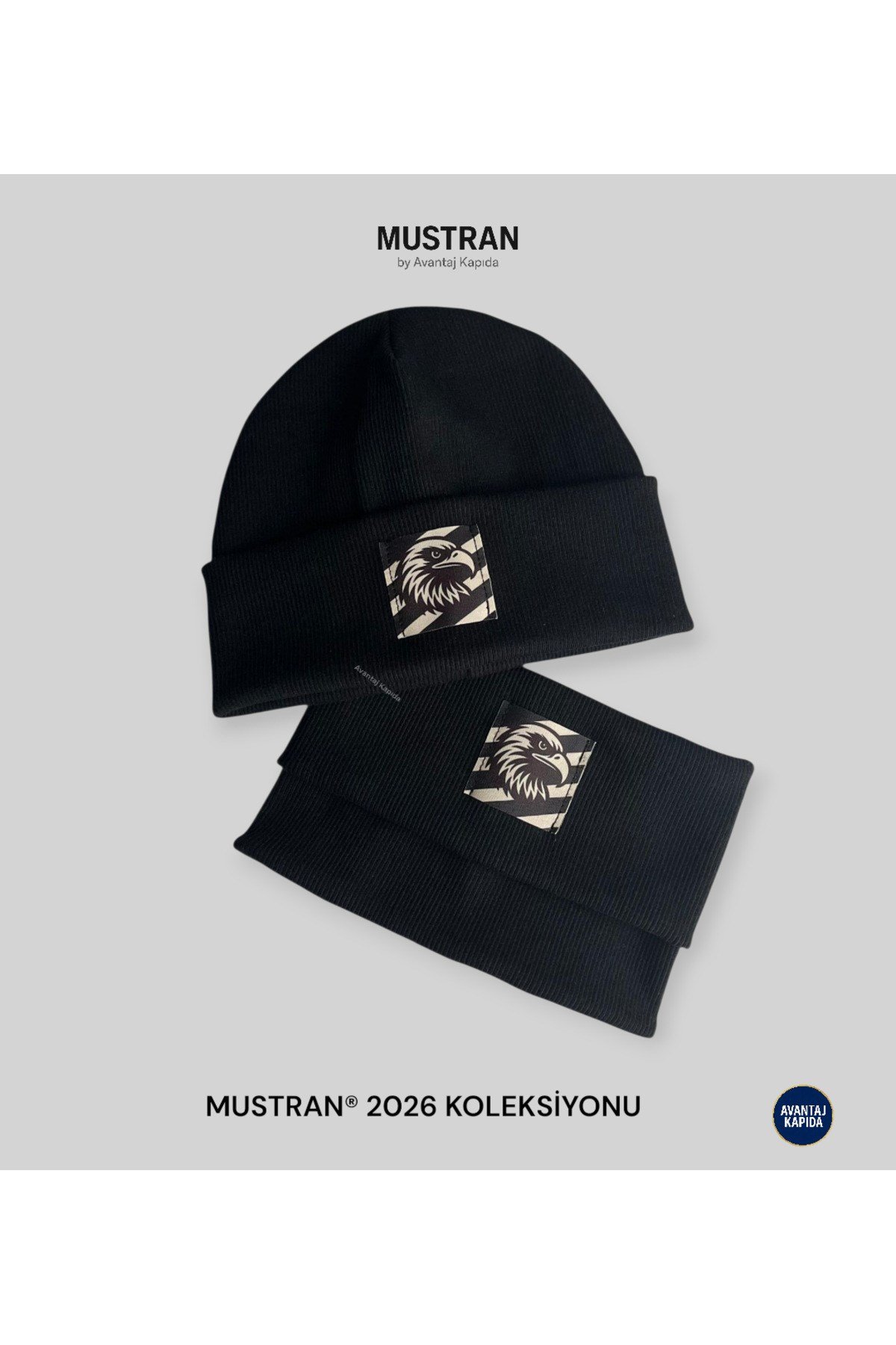 Genç & Yetişkin Unisex Bere Boyunluk Seti 2'li | Tek Beden+12 Yaş | %95 Pamuk | Çift Kat 4 Kat Kulak