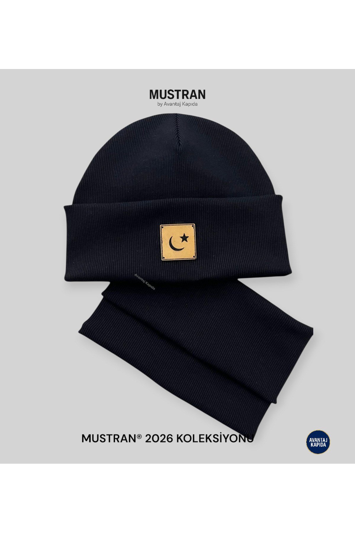 Genç & Yetişkin Unisex Bere Boyunluk Seti 2'li | Tek Beden+12 Yaş | %95 Pamuk | Çift Kat 4 Kat Kulak