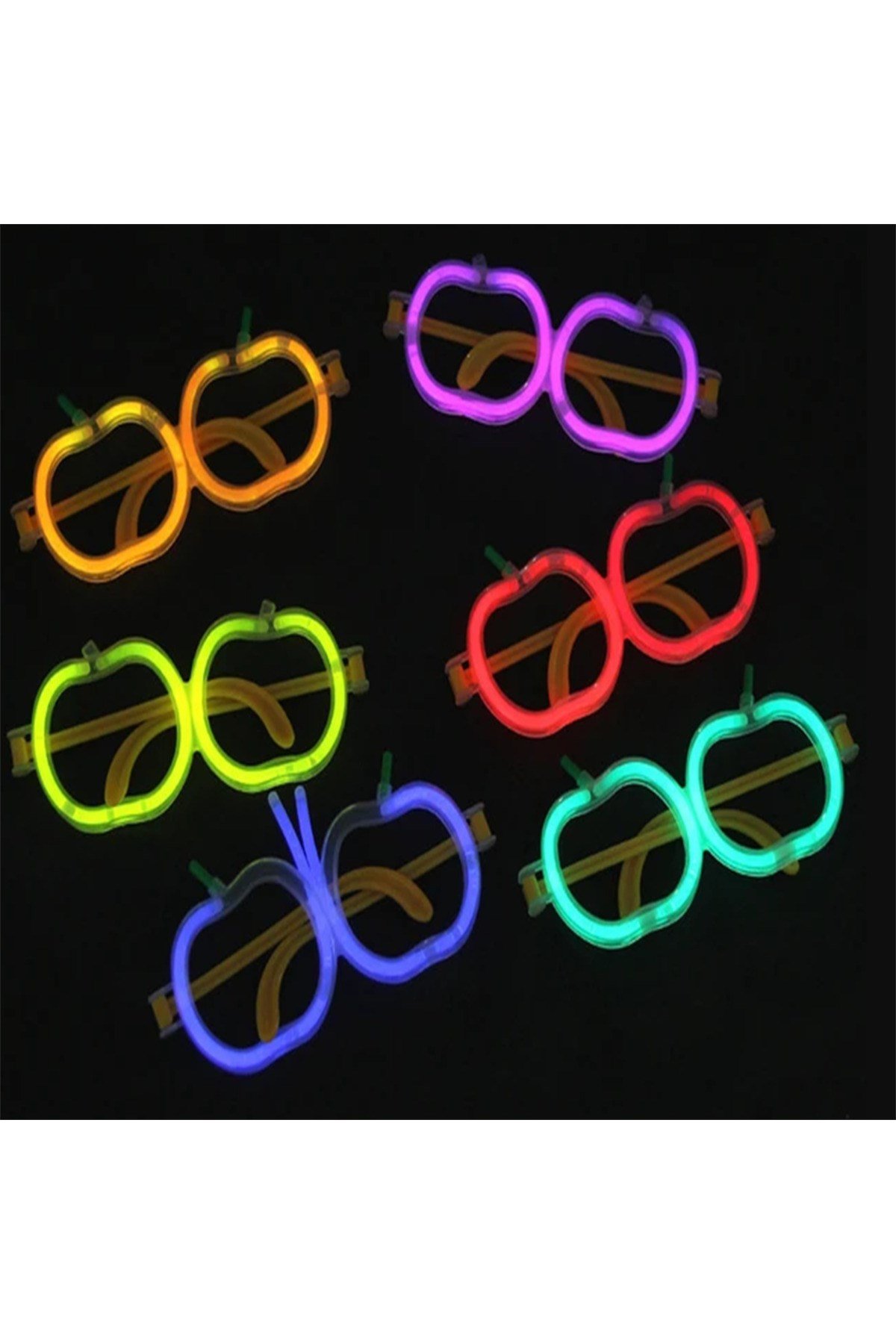 Glow Elma Gözlük - Glow Partisi Gözlüğü - Glow Gözlük 12 Adet